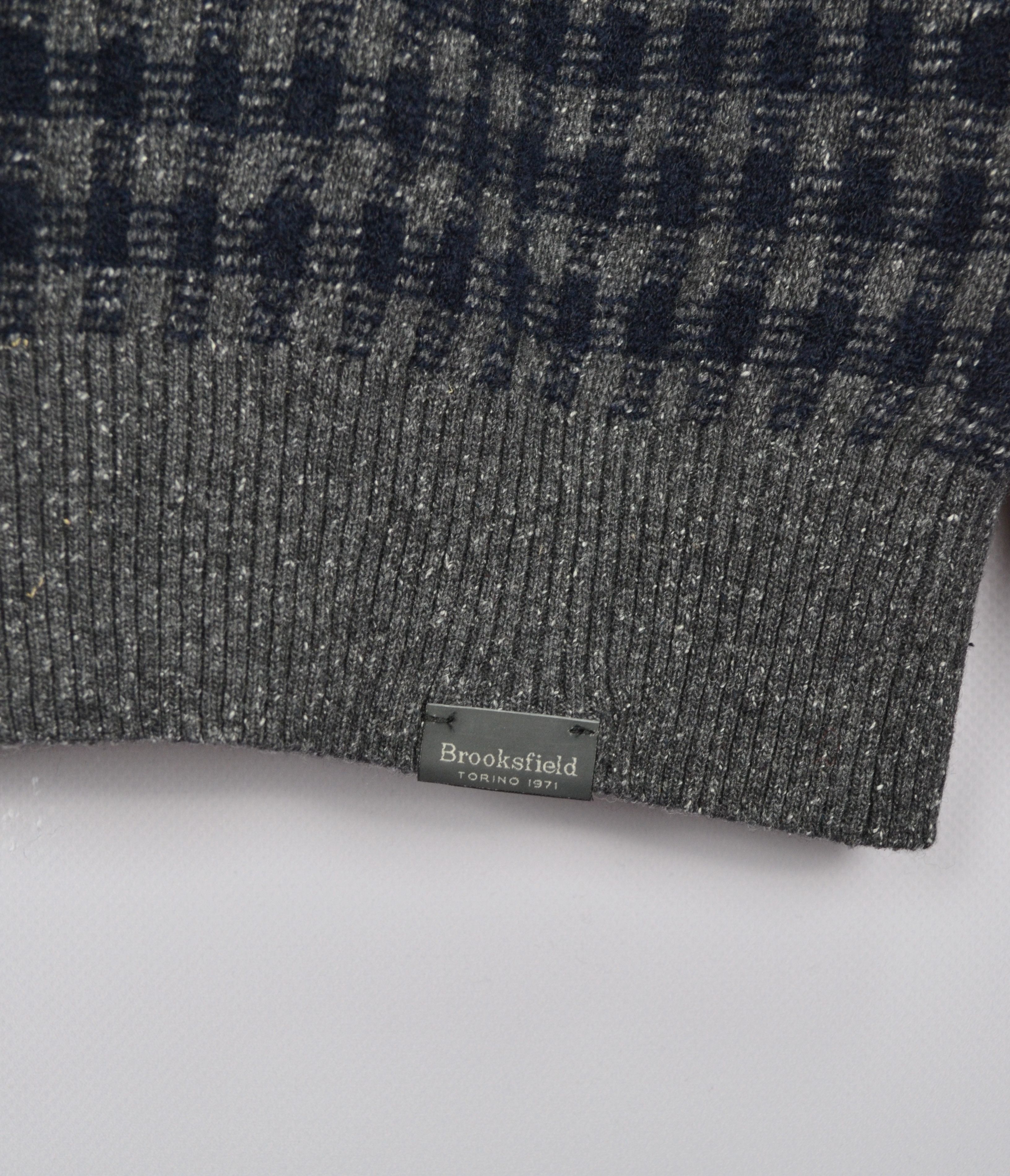 Brooksfield × Designer Brooksfield Torino Check Wool Blend Knit Sweater Size 48/S Size US S / EU 44-46 / 1 - 6 Thumbnail