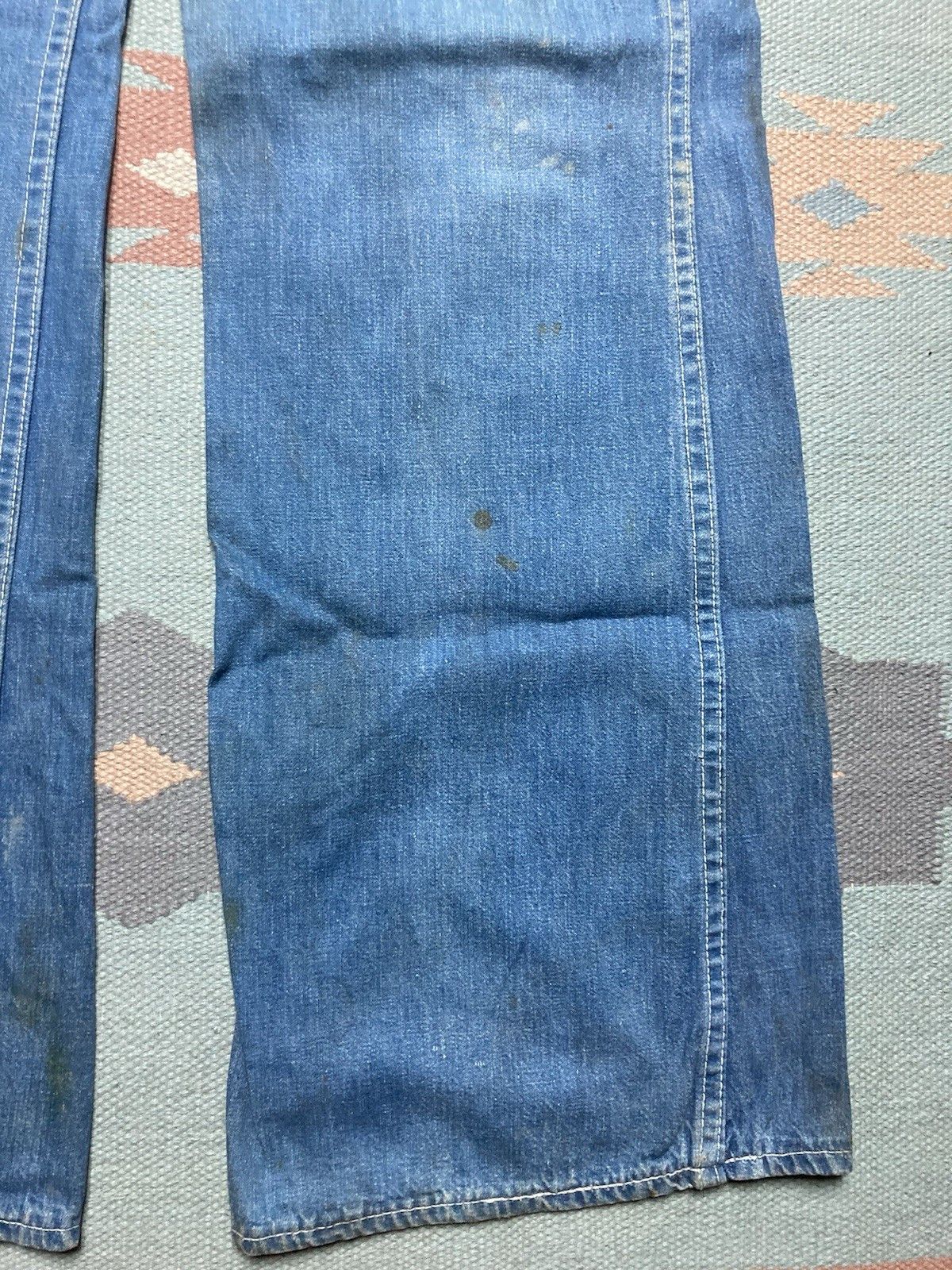 Vintage 60s sweet Orr denim overalls ace of spades faded farm 33x32 Size US 33 - 3 Thumbnail