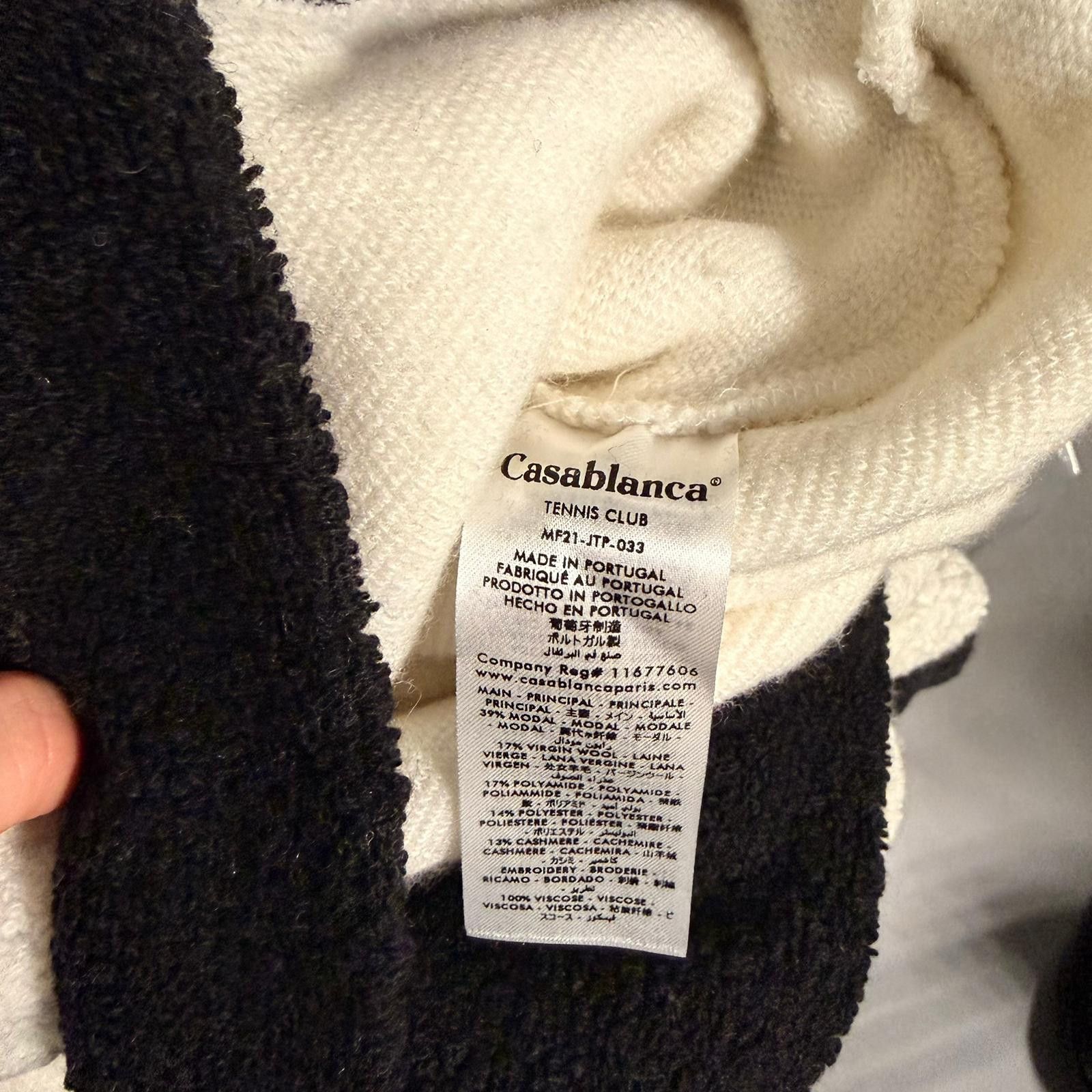 Casablanca White Two-Tone Fleece Logo Sweatshirt Size XS / US 0-2 / IT 36-38 - 9 Thumbnail
