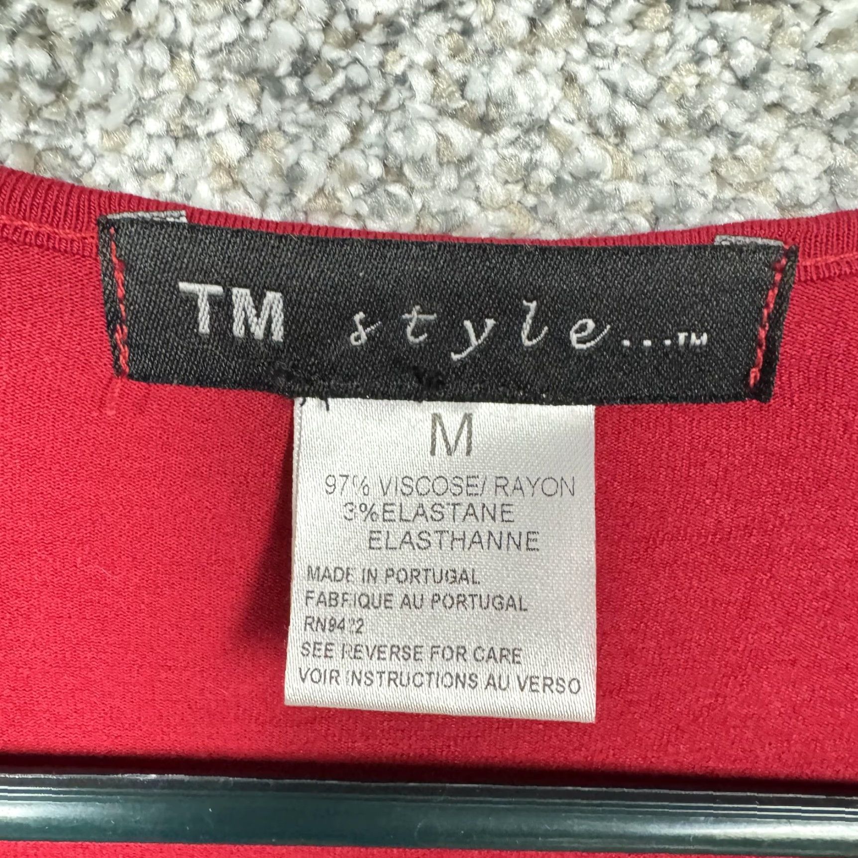 Vintage VINTAGE TM style.... Dress M Red Midi V-Neck Empire Waist Trapeze Swing Long Sleeve Solid Jersey Knit Women Vintage 90s? Size M / US 6-8 / IT 42-44 - 5 Thumbnail