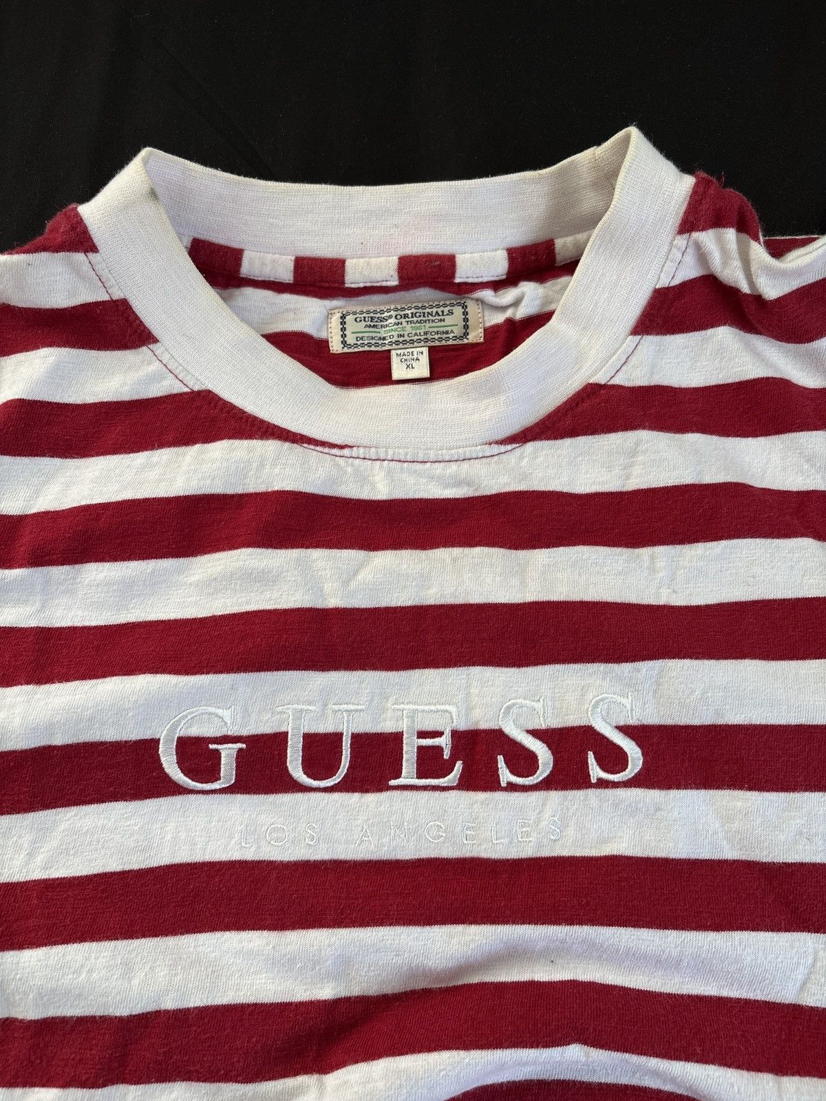 Guess Guess Los Angeles red stripe short sleeve tee Size US XL / EU 56 / 4 - 2 Thumbnail