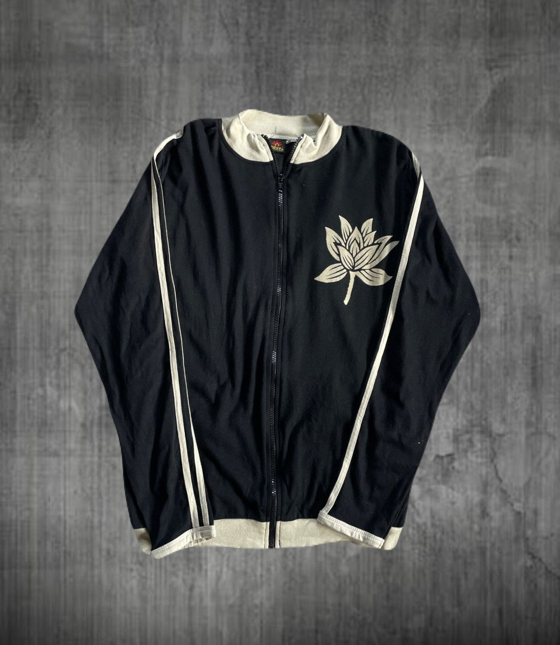 If Six Was Nine 2000s Japanese archive Vkei Lotus Graphic Track Jacket Size US M / EU 48-50 / 2 - 1 Thumbnail