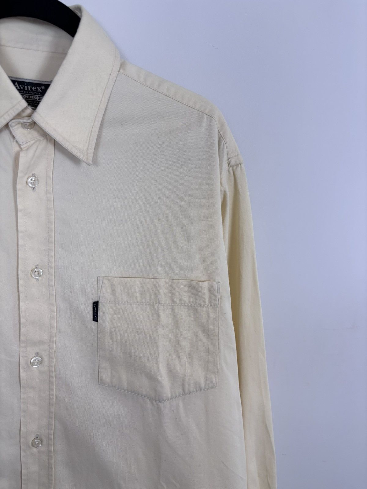 Avirex Vintage Avirex USA Ivory Yellow Button Up Long Sleeve Shirt Size US L / EU 52-54 / 3 - 3 Thumbnail