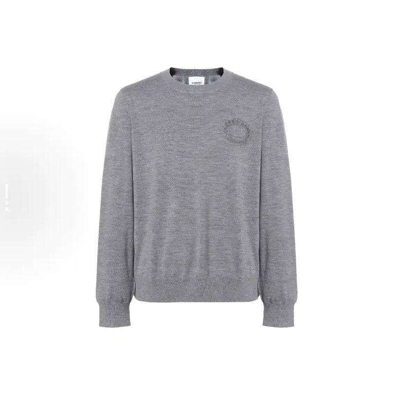 Burberry Burberry Gray Logo Knit Sweater for Men Size US XL / EU 56 / 4 - 1 Thumbnail