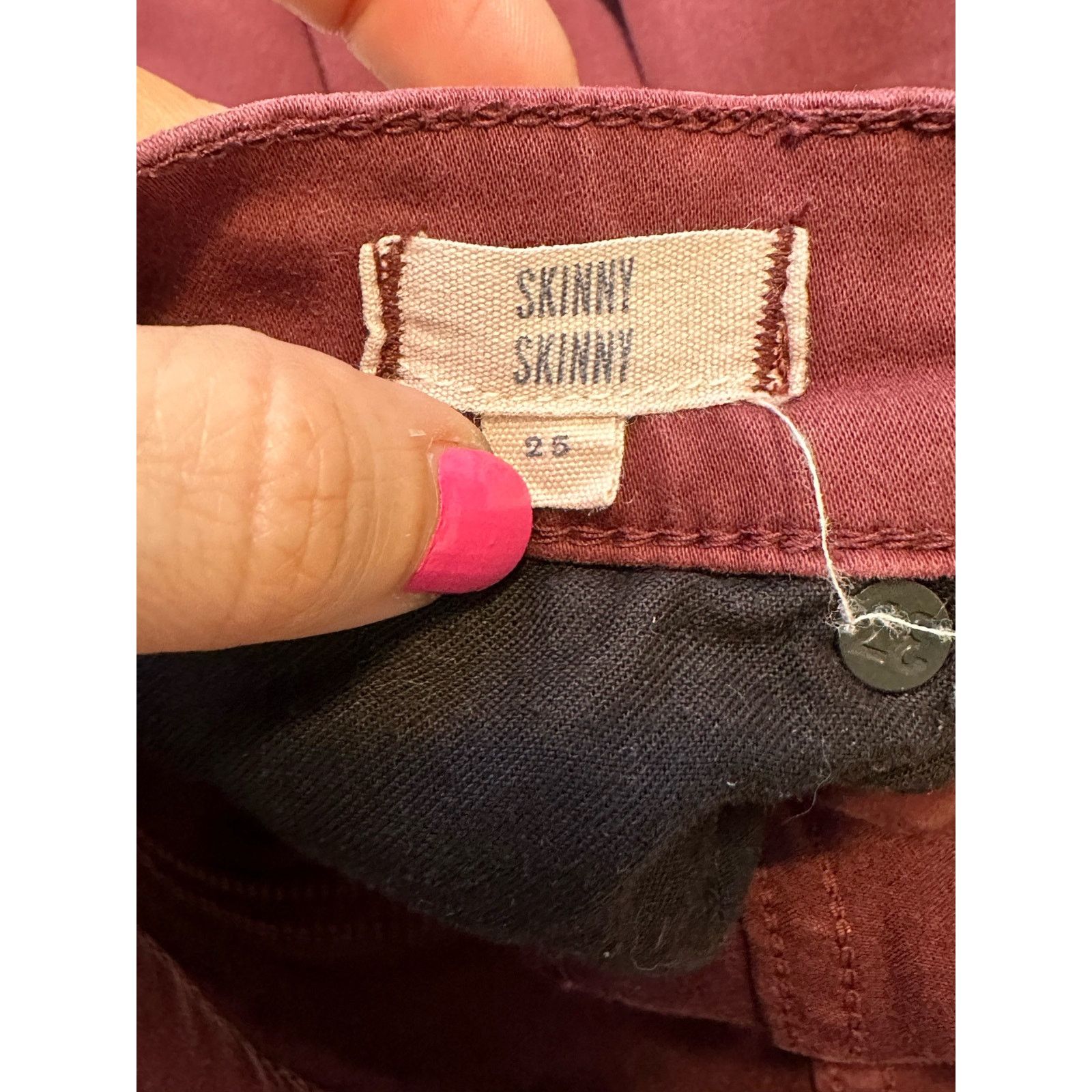 Madewell Madewell burgundy skinny skinny stretch jeans size 25 - 0 Size 25" / US 0 / IT 36 - 4 Thumbnail