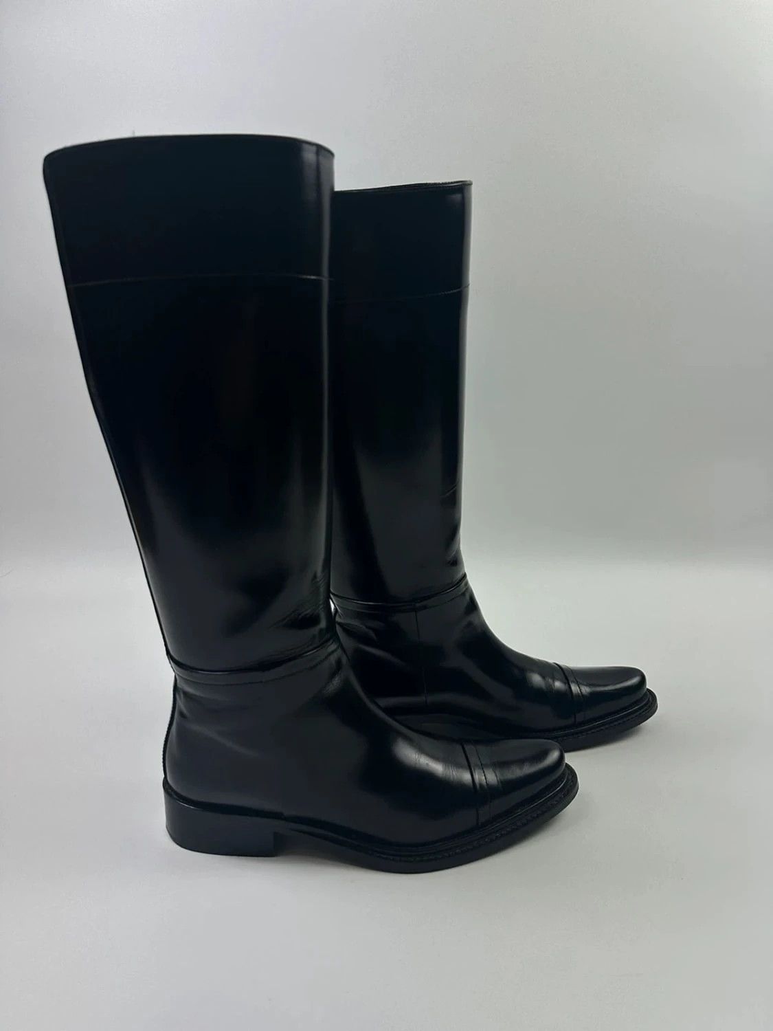 Prada Prada SS2014 Black Leather Vernis Patent Boots Pointy Toe Size US 6 / IT 36 - 10 Thumbnail