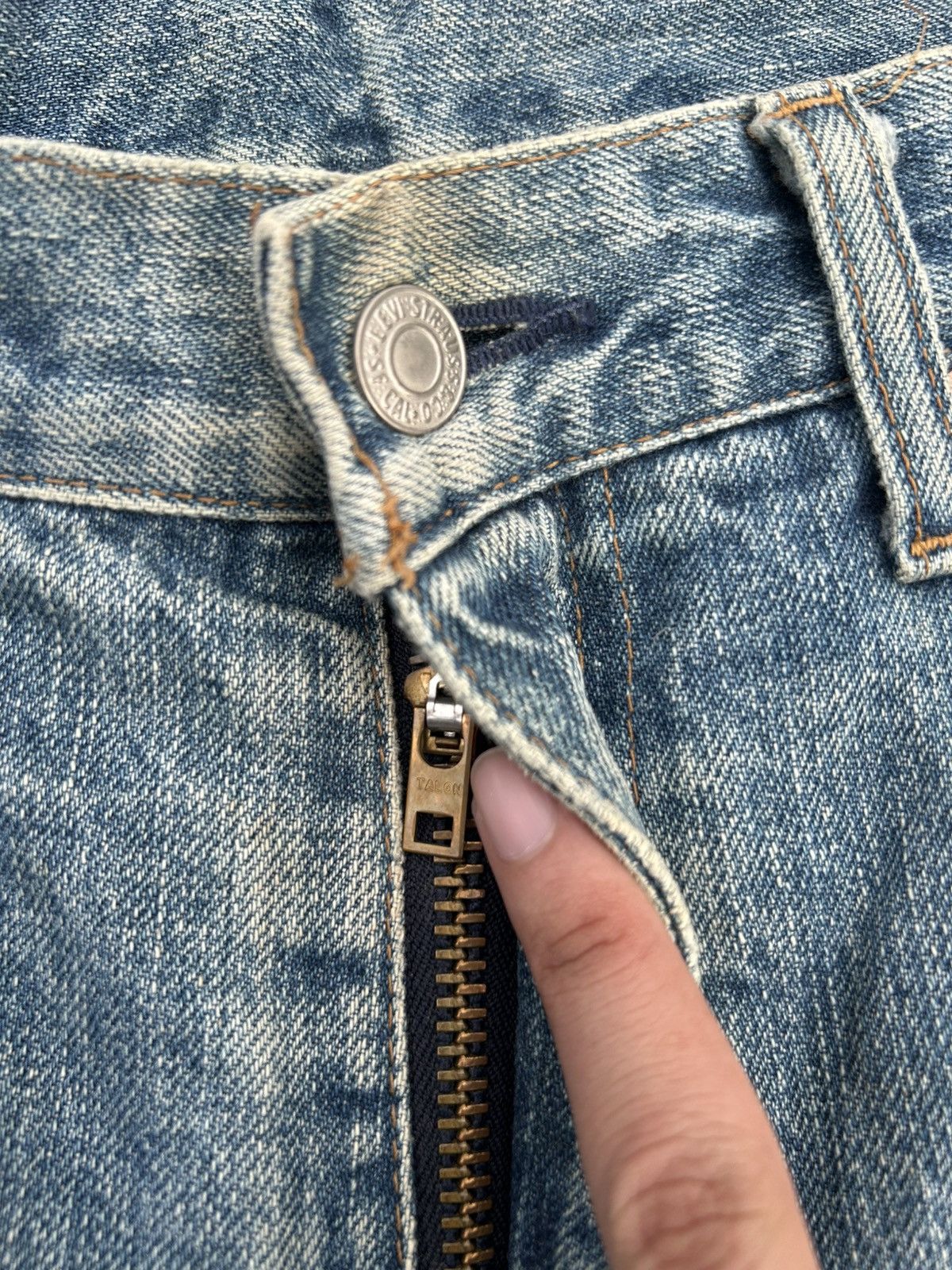 Kapital Thrashed Vintage Levis big E Selvedge Denim Jeans Size US 32 / EU 48 - 6 Thumbnail