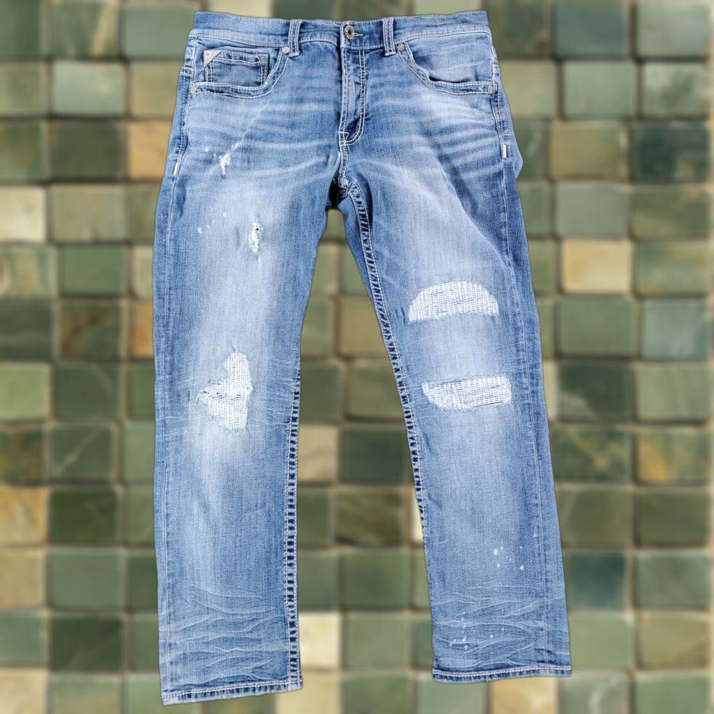 Vintage **SALVAGE MAYHEM STRAIGHT DISTRESSED JEANS MENS 37 R (31 INSEAM)** User: SALVAGE MAYHEM STRAIGHT DISTRESSED JEANS MENS 37 R (31 INSEAM) Size US 37 - 1 Thumbnail