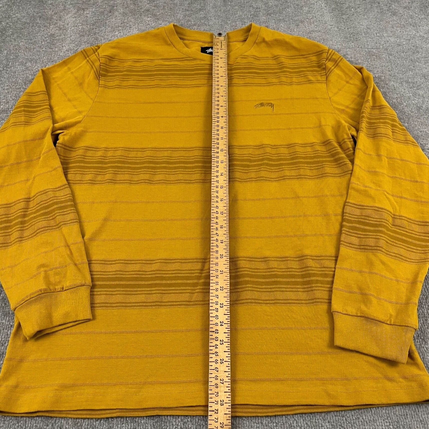 Vintage Stussy Long Sleeve Shirt Mens Medium Yellow Striped Streetwear Skater Size US M / EU 48-50 / 2 - 4 Thumbnail