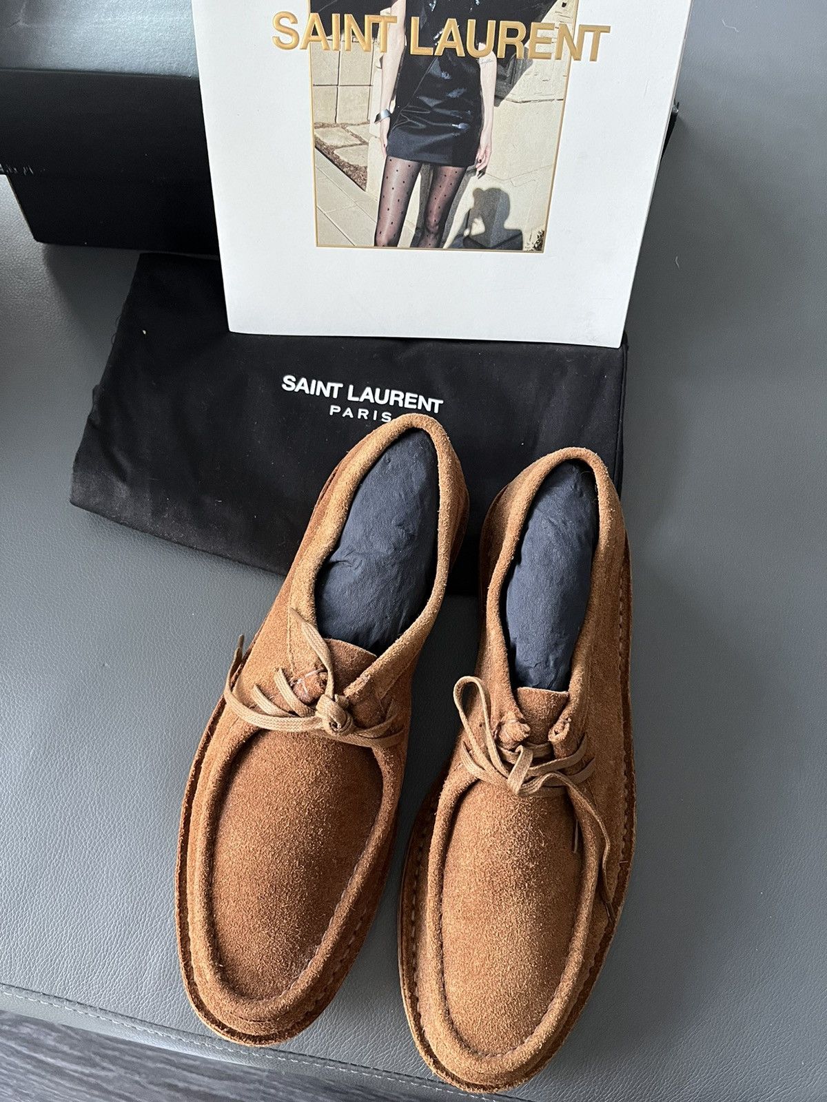 Hedi Slimane × Saint Laurent Paris × Yves Saint Laurent Saint Laurent Runway Classic Suede Leather Shoes Limited Size US 10.5 / EU 43-44 - 1 Thumbnail