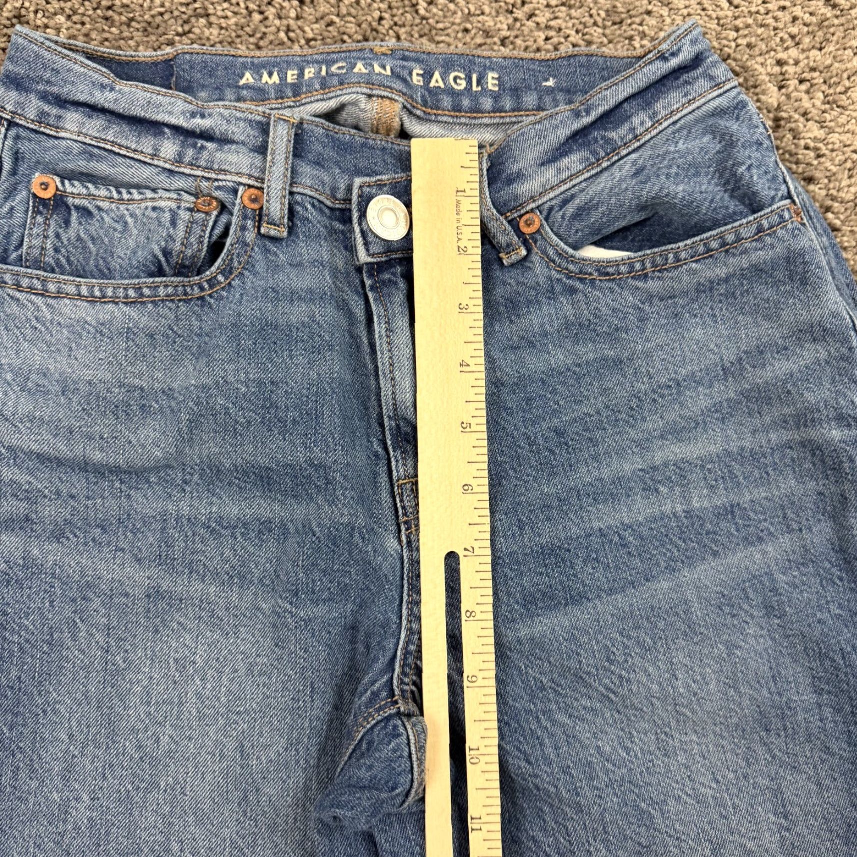 American Eagle Outfitters American Eagle Outfitters Jeans Womens 2 Baggy Mid Rise Straight Distressed Denim 23x31 Jeans Womens Distressed 90s? Size 26" / US 2 / IT 38 - 4 Thumbnail