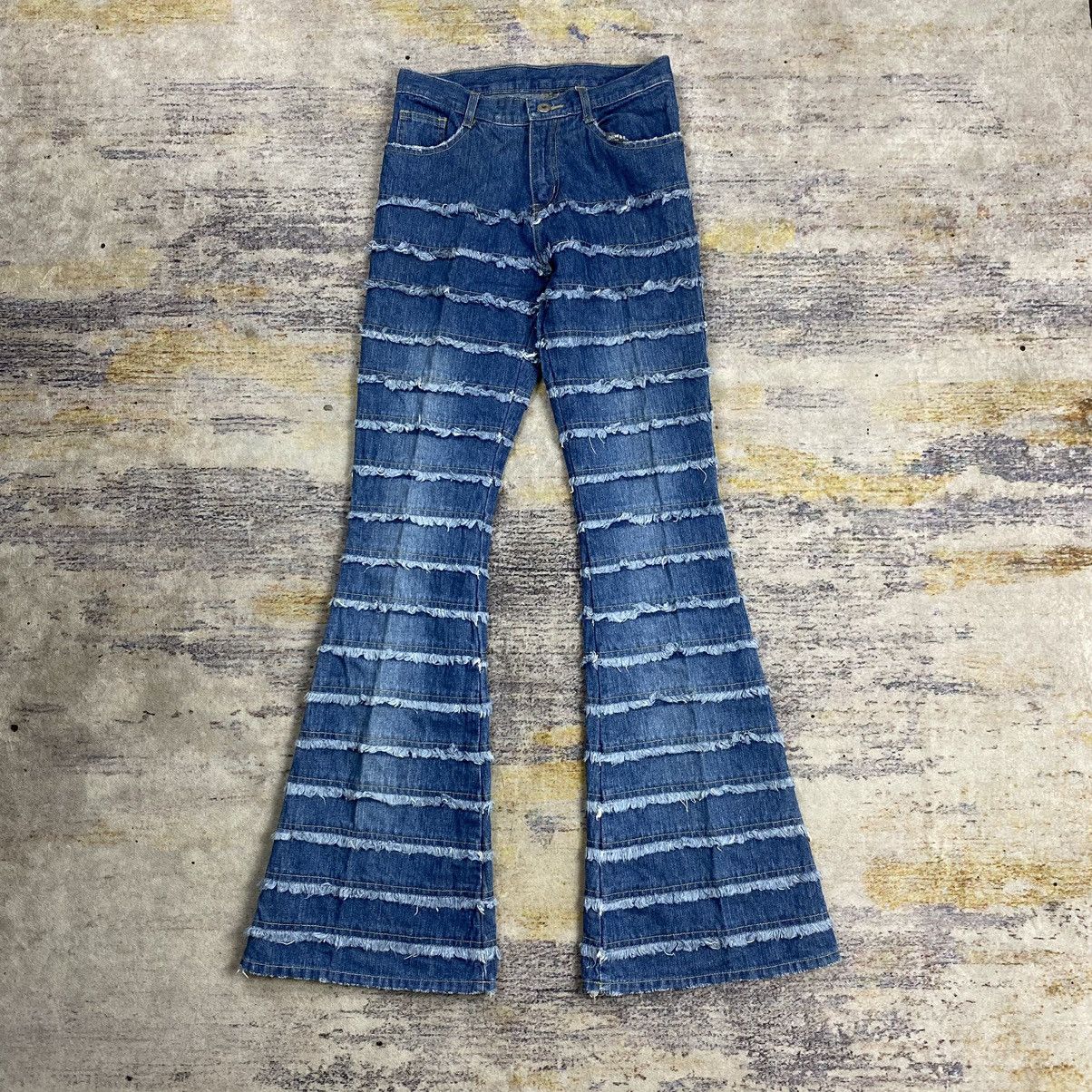 Hysteric Glamour × Japanese Brand F.t.s Company Hagi patchwork flared denim pants Size US 27 - 1 Thumbnail