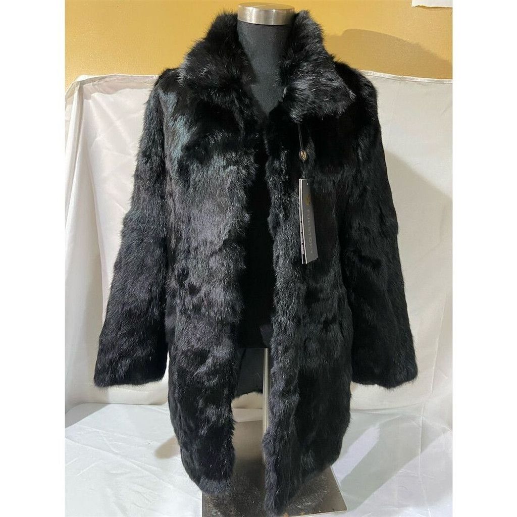 Fourstar Furstory Vintage Black Rabbit Fur Overcoat Women's Luxury Size L / US 10 / IT 46 - 1 Thumbnail