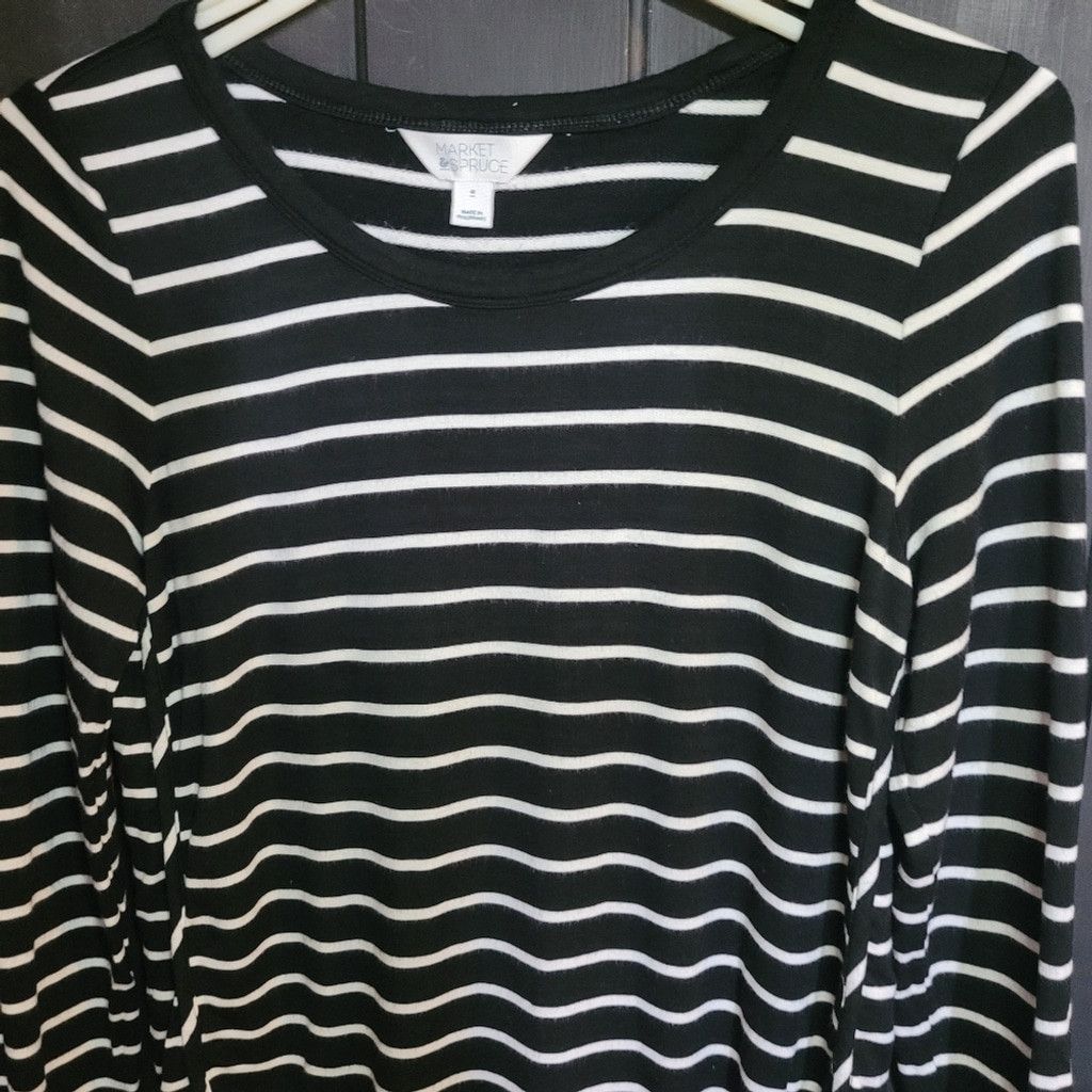 Other market & spruce, black & white striped shirt, Size M nwot Size L / US 10 / IT 46 - 3 Thumbnail