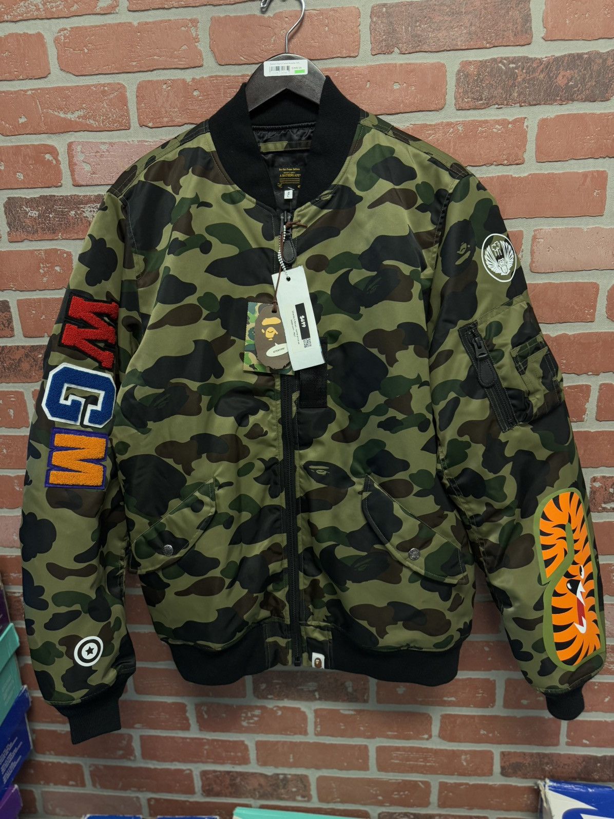 Bape Bape Camo Jacket MA-1 Shark Green Camo (NEW) Size US XXL / EU 58 / 5 - 3 Thumbnail