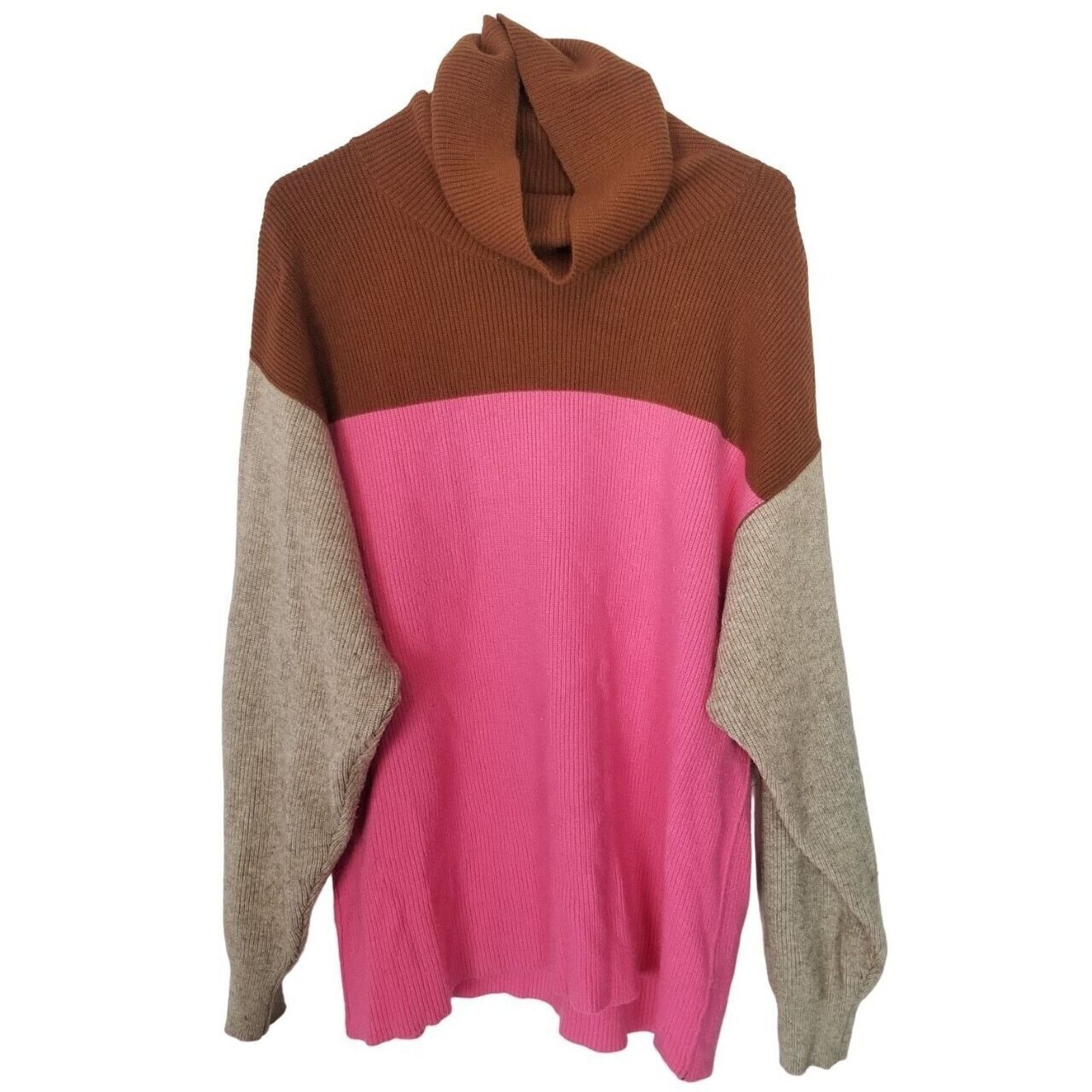 Free People FREE PEOPLE Softly Structured Colorblock Turtleneck Sweater Size S / US 4 / IT 40 - 2 Thumbnail