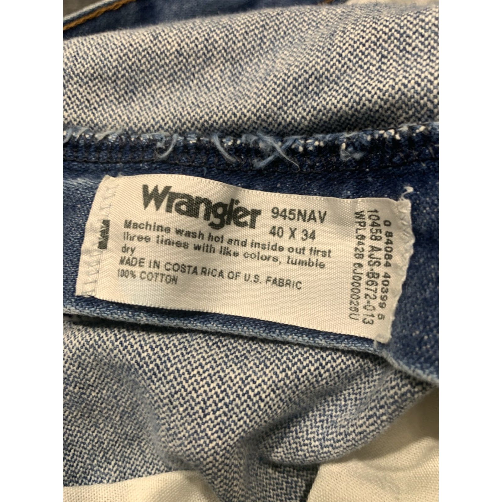 Wrangler VINTAGE Wrangler Jeans Mens 40x34 Denim Straight Medium Wash Cowboy 945NAV Regular Fit Size US 40 / EU 56 - 6 Thumbnail