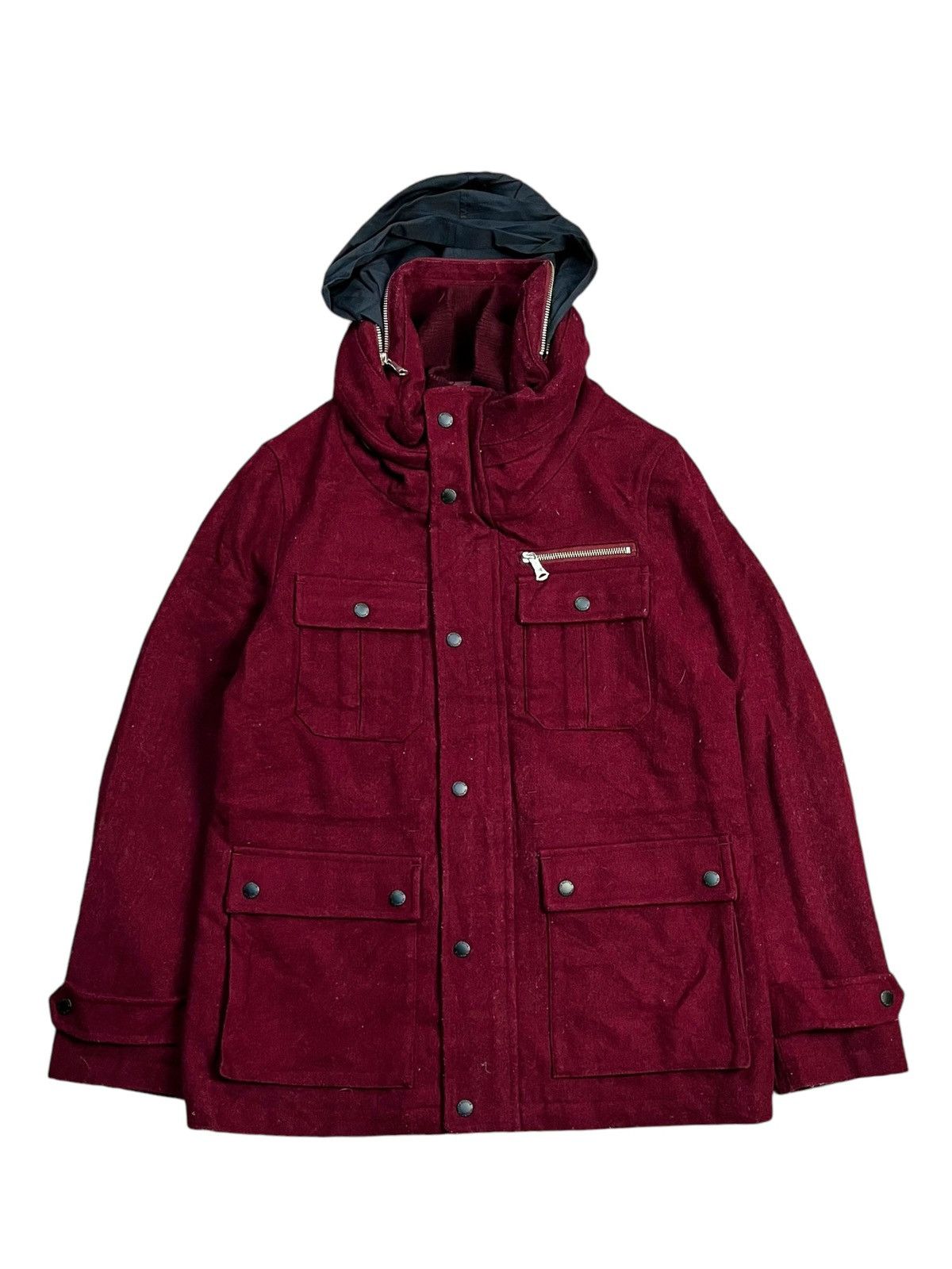 Takeo Kikuchi 2000s Takeo Kikuchi - Red Blood Wool Bono Cargo Jacket Size US L / EU 52-54 / 3 - 3 Thumbnail