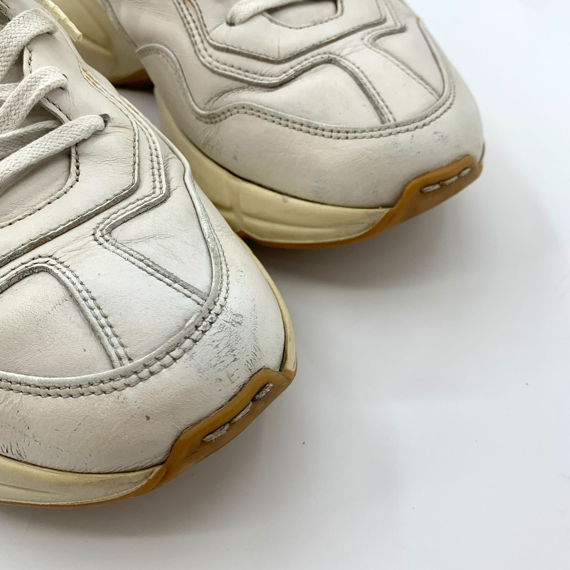 Gucci Q11475 Gucci Rhyton White Leather Sneakers With Panther Prin Size US 10 / IT 40 - 8 Thumbnail