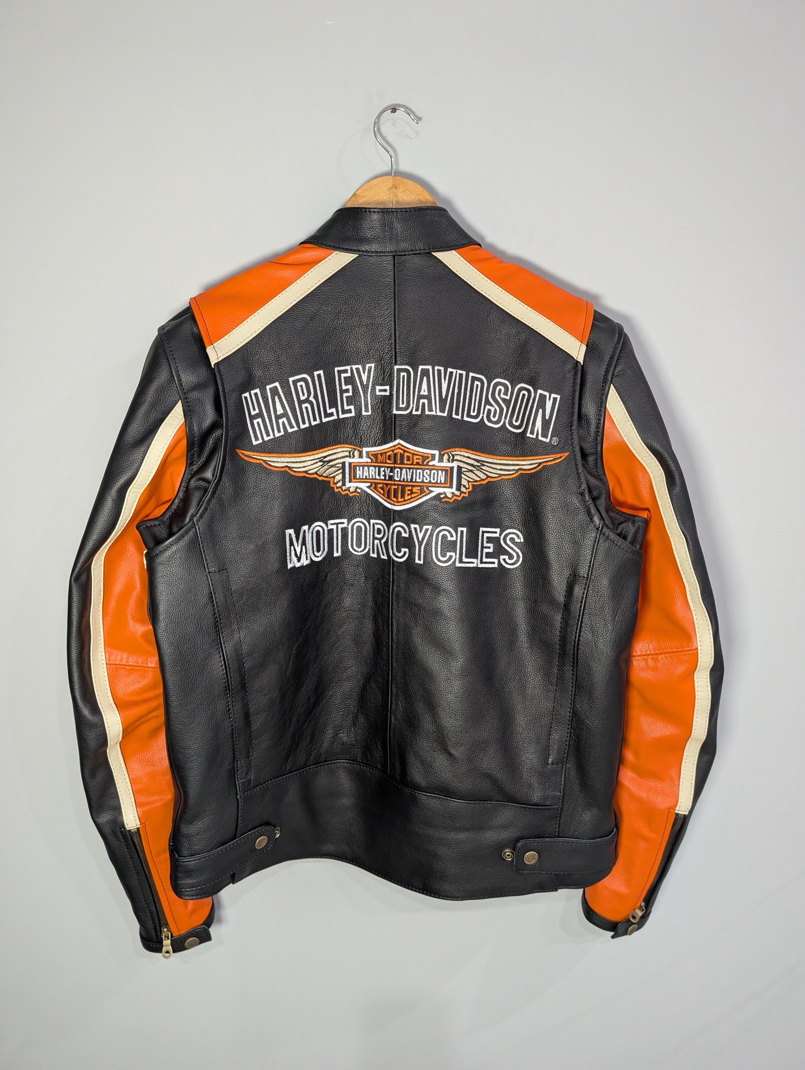 Vintage 🔥Harley Davidson🔥 Vintage 90s Leather Jacket Rare Size S / US 4 / IT 40 - 2 Thumbnail