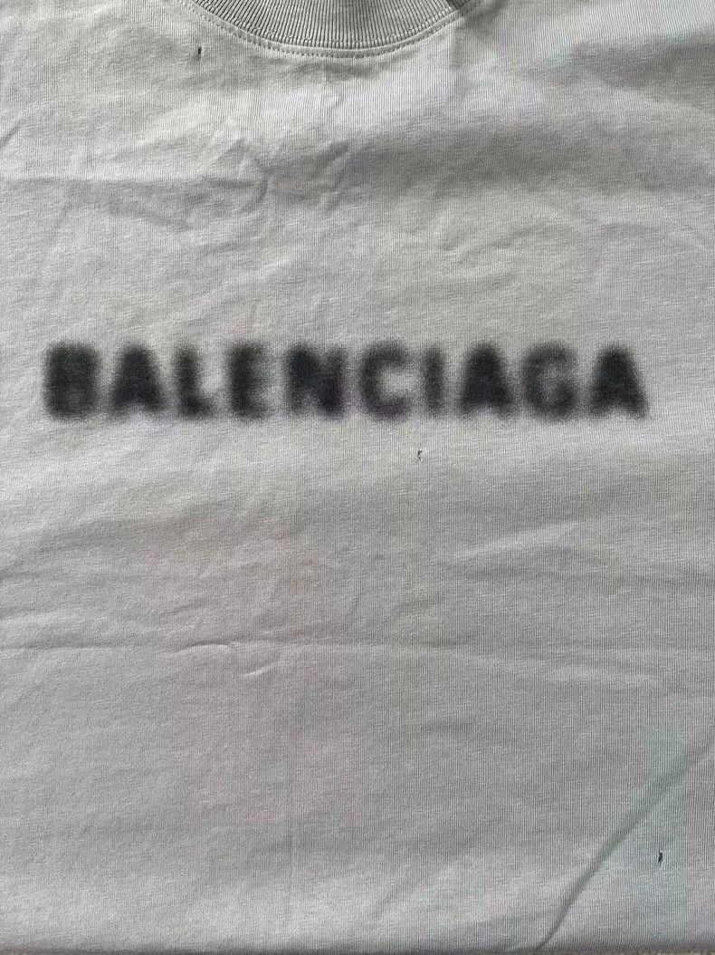 Balenciaga Balenciaga Solid monogram print ripped crew neck short sle Size US XXS / EU 40 - 3 Thumbnail