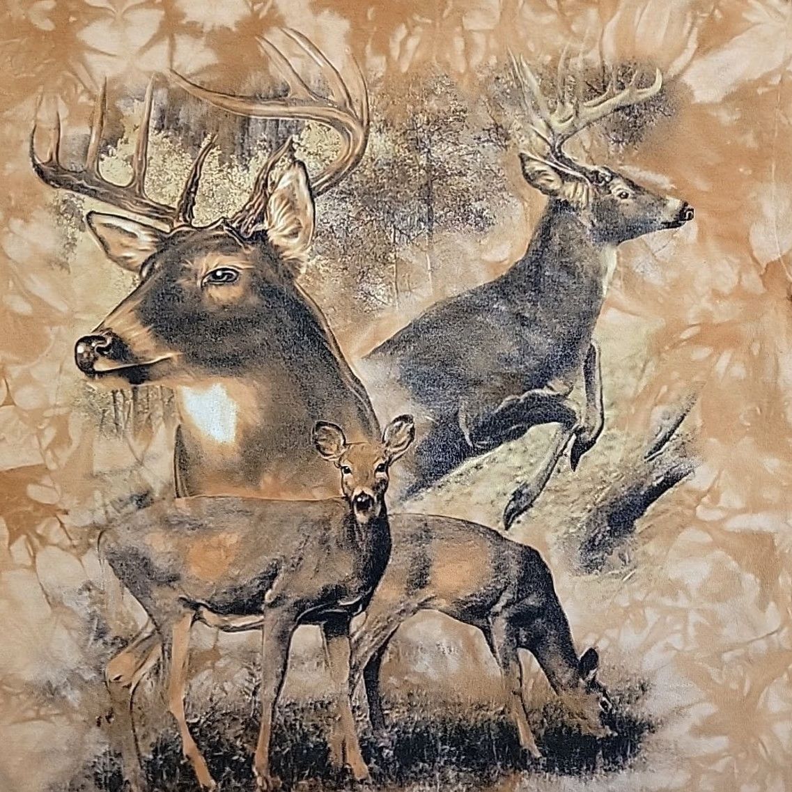 Vintage VTG Whitetail Deer Shirt Mens Large Brown Tie Die Y2K Buck Nature Wildlife Tee Size US L / EU 52-54 / 3 - 2 Thumbnail