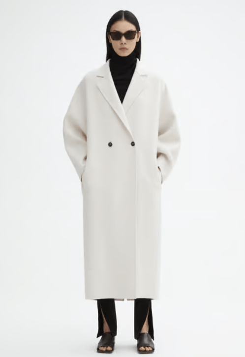 image of Dagmar Doublé Coat Coat in White, Women's (Size Medium)