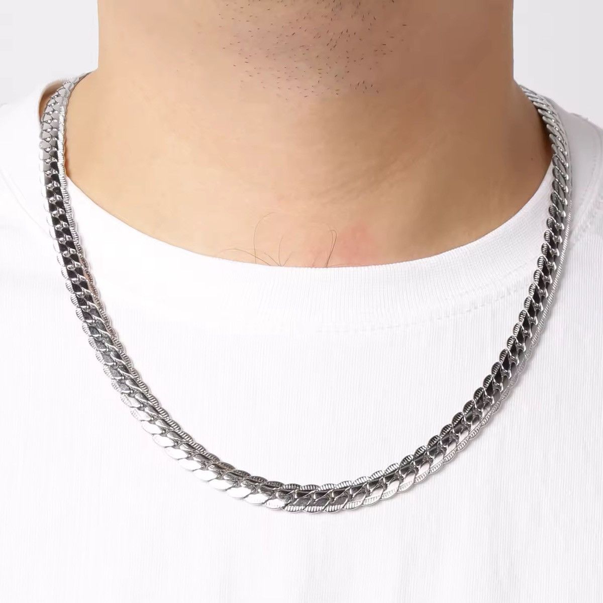 Jewelry 5mm + 55 cmCuban Link Chain Size ONE SIZE - 3 Thumbnail