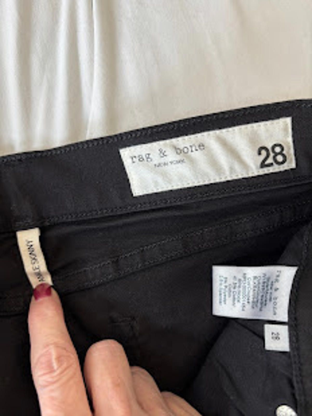 Other rag & bone Black Skinny Jeans Raw Ankle Hem Size 28 NWT Size 28" / US 6 / IT 42 - 7 Thumbnail
