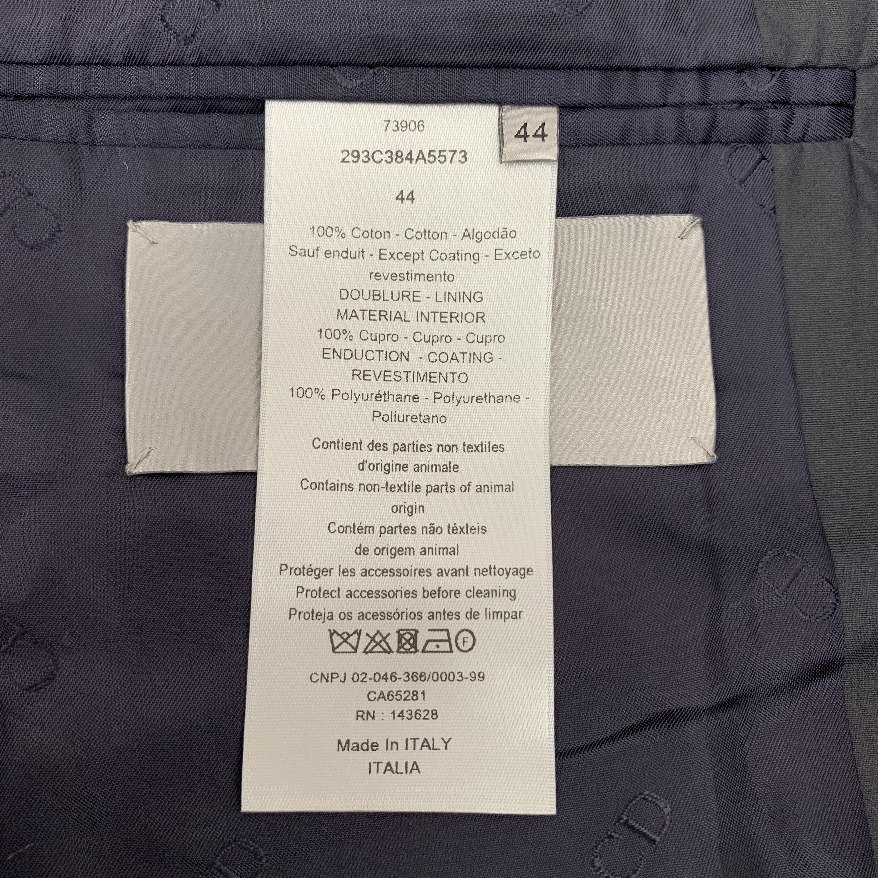 Dior Dior Blue-Black Cotton Trench Coat (Size 44) Size US S / EU 44-46 / 1 - 3 Thumbnail