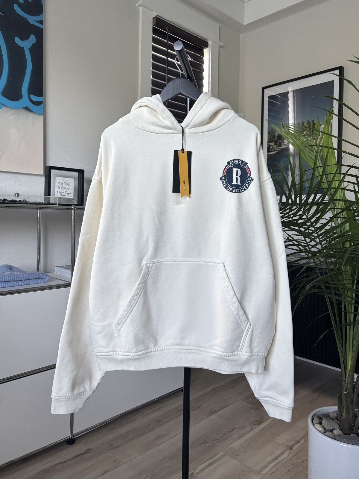 CREAM WINE BORDEAUX LOGO HOODIE
