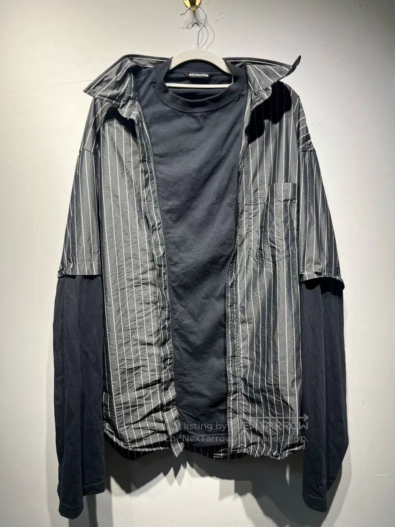 Balenciaga Balenciaga Striped Polyester Fabric Shirt Size US L / EU 52-54 / 3 - 1 Thumbnail