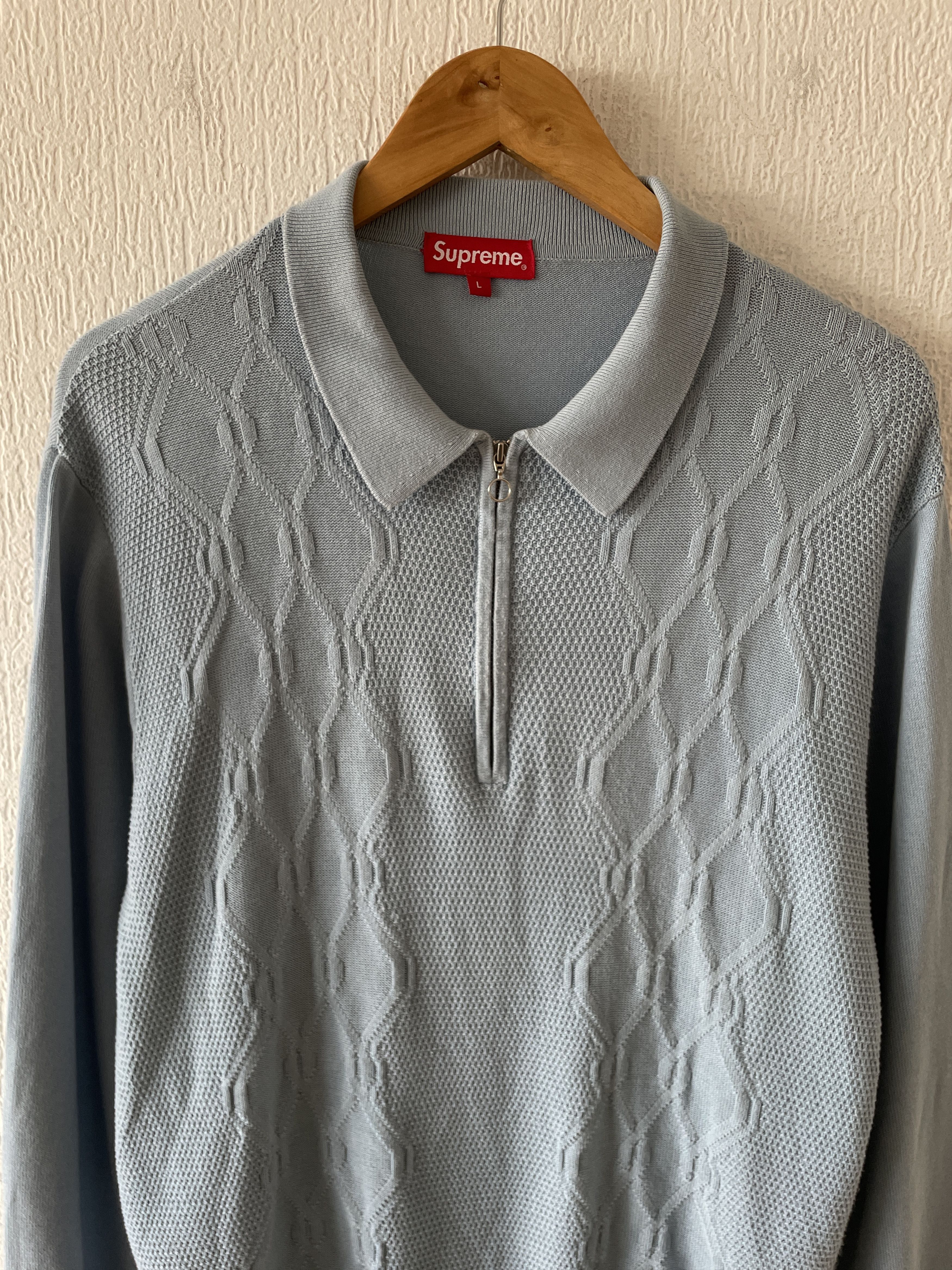 Supreme Supreme Sweater Cable Knit Collar Zip AW18 Size US L / EU 52-54 / 3 - 2 Thumbnail