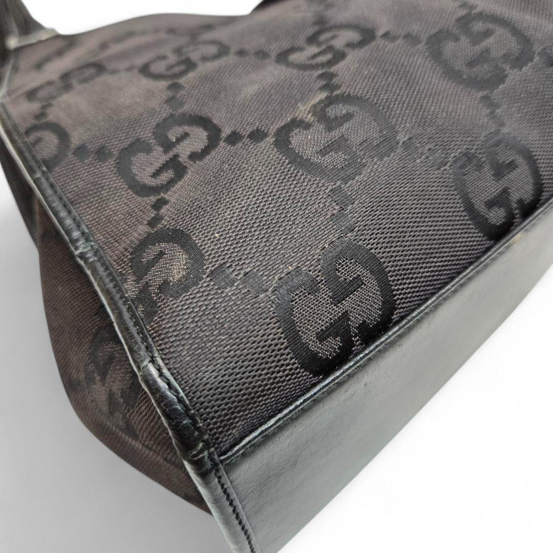 Gucci Gucci - Jackie Black Leather Monogram Shoulder Bag GG Size ONE SIZE - 6 Thumbnail