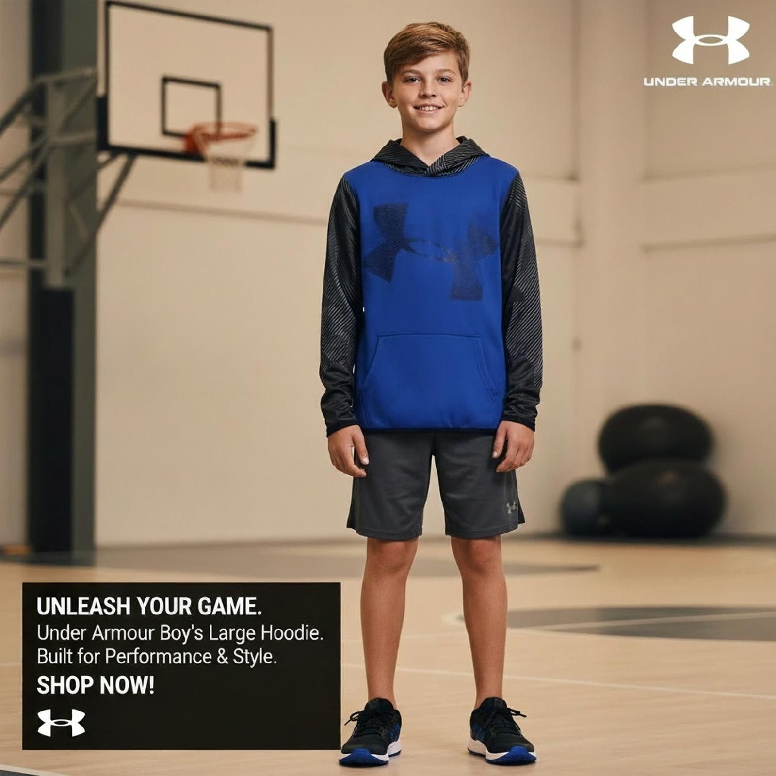 Under Armour Under Armour Boys' Large Blue and Black Hoodie Size US L / EU 52-54 / 3 - 2 Thumbnail