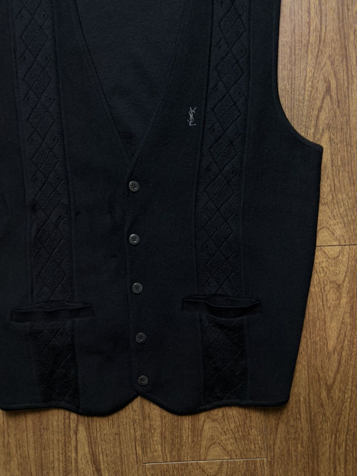Yves Saint Laurent FREE TAX! Pour Homme Wool Knitted Buttoned Vest Size US M / EU 48-50 / 2 - 3 Thumbnail