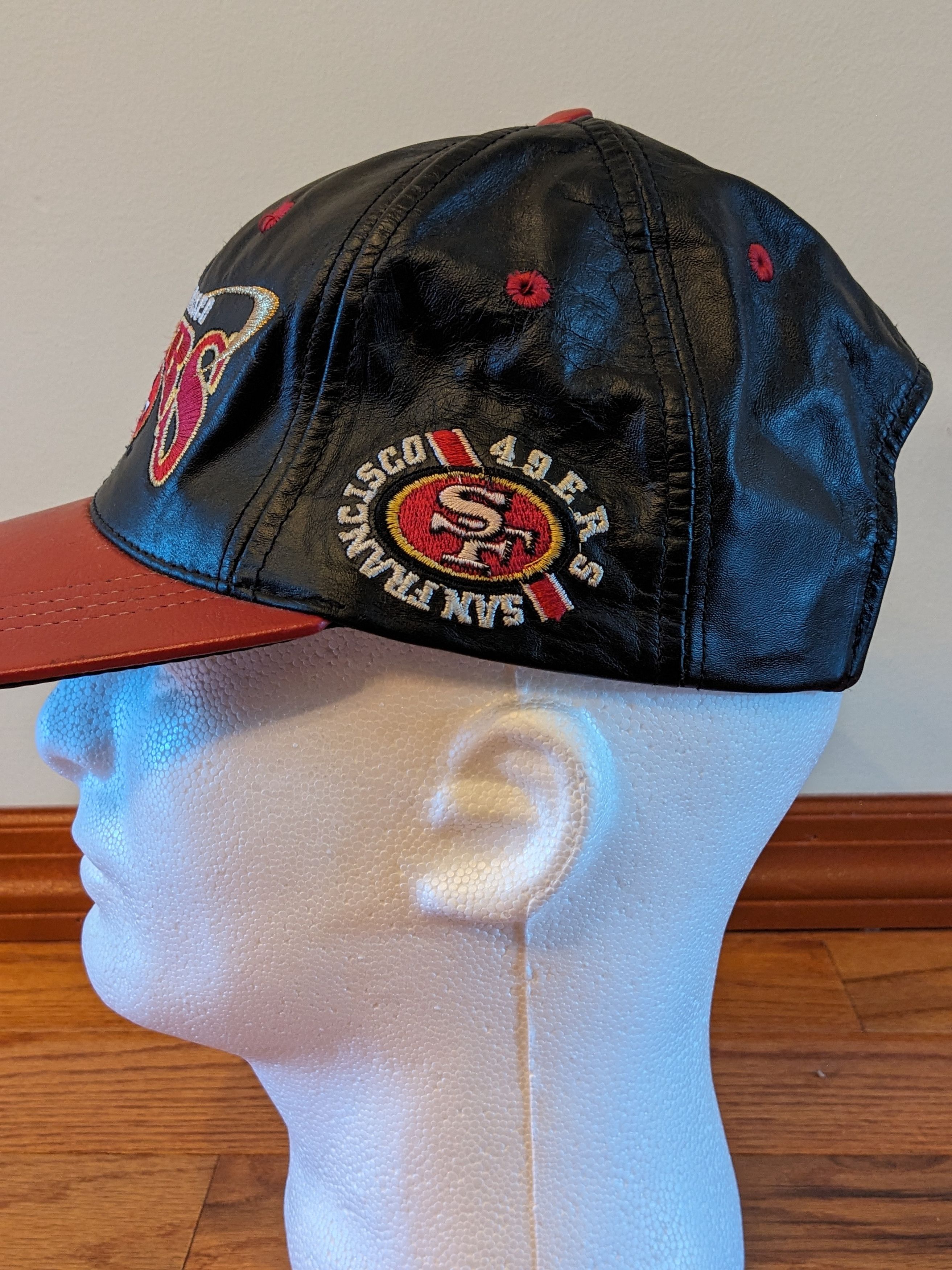 NFL × Vintage Vintage San Francisco 49ers NFL Football Leather Hat Size ONE SIZE - 3 Thumbnail