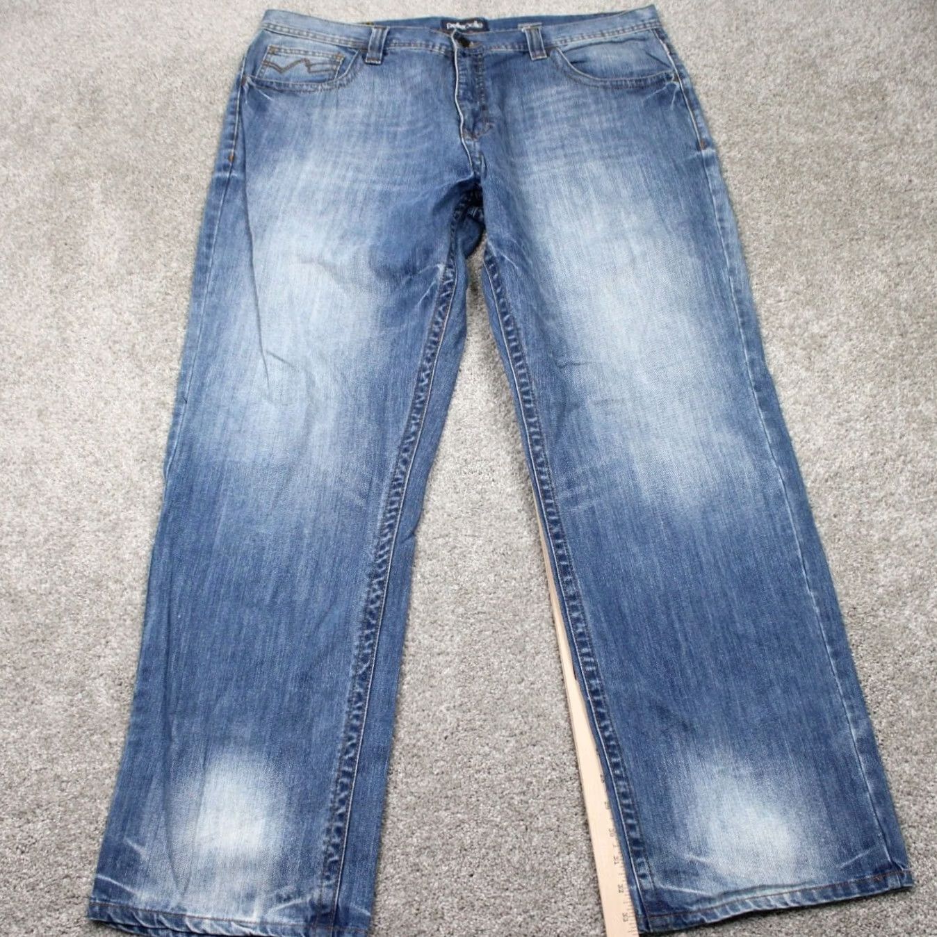 Pelle Pelle Pelle Pelle Jeans Mens 42x34 Blue Baggy Y2K 90s Vintage Hip Hop Straight Skater Jeans Mens 42 Blue Pelle Pelle 90s Theme Boys? Size US 42 / EU 58 - 3 Thumbnail