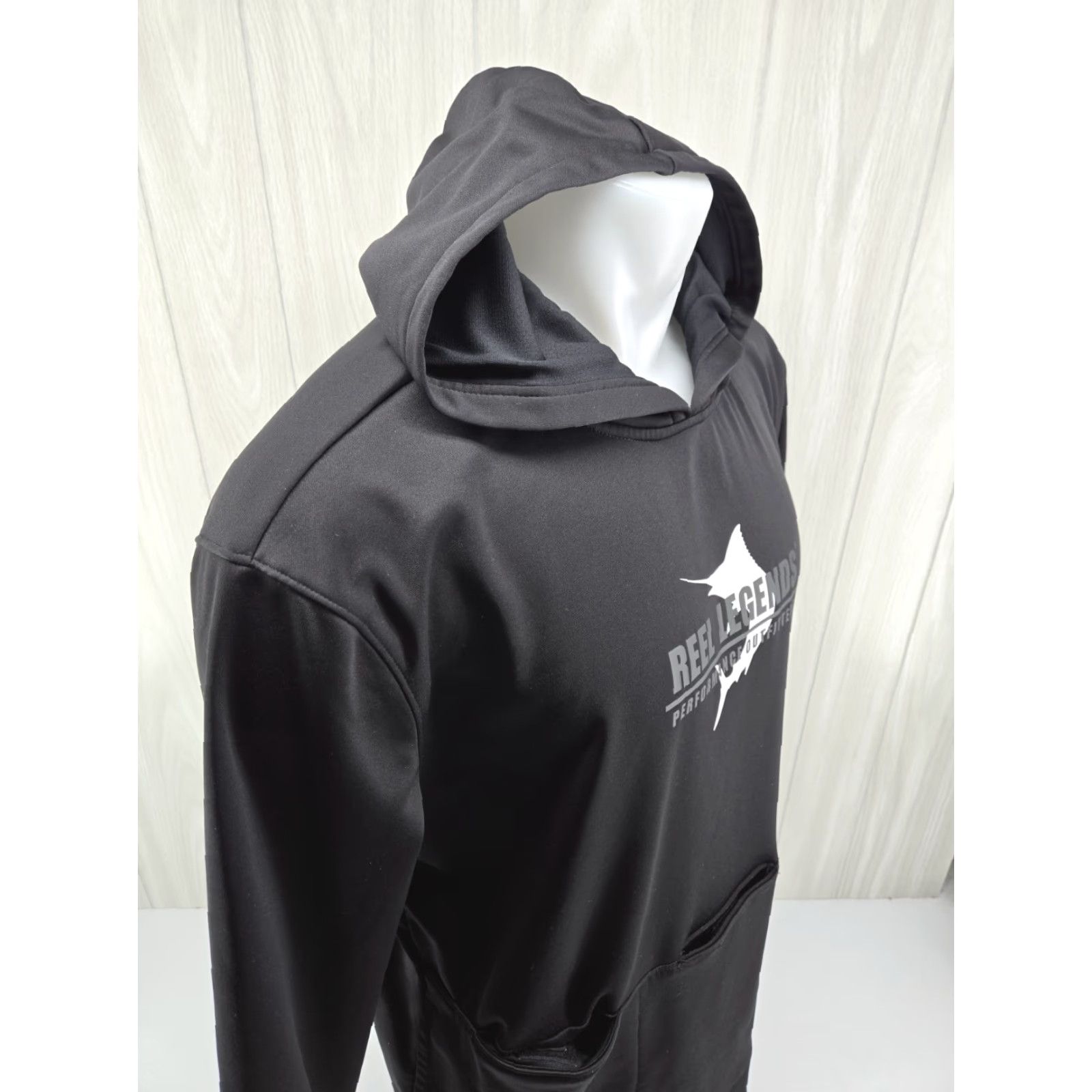 Vintage Reel Legends Firstmate Mens XL Black Fishing Performance Pockets Hoodie Large Pullover Sports Outdoor Nautical Size US XL / EU 56 / 4 - 7 Thumbnail