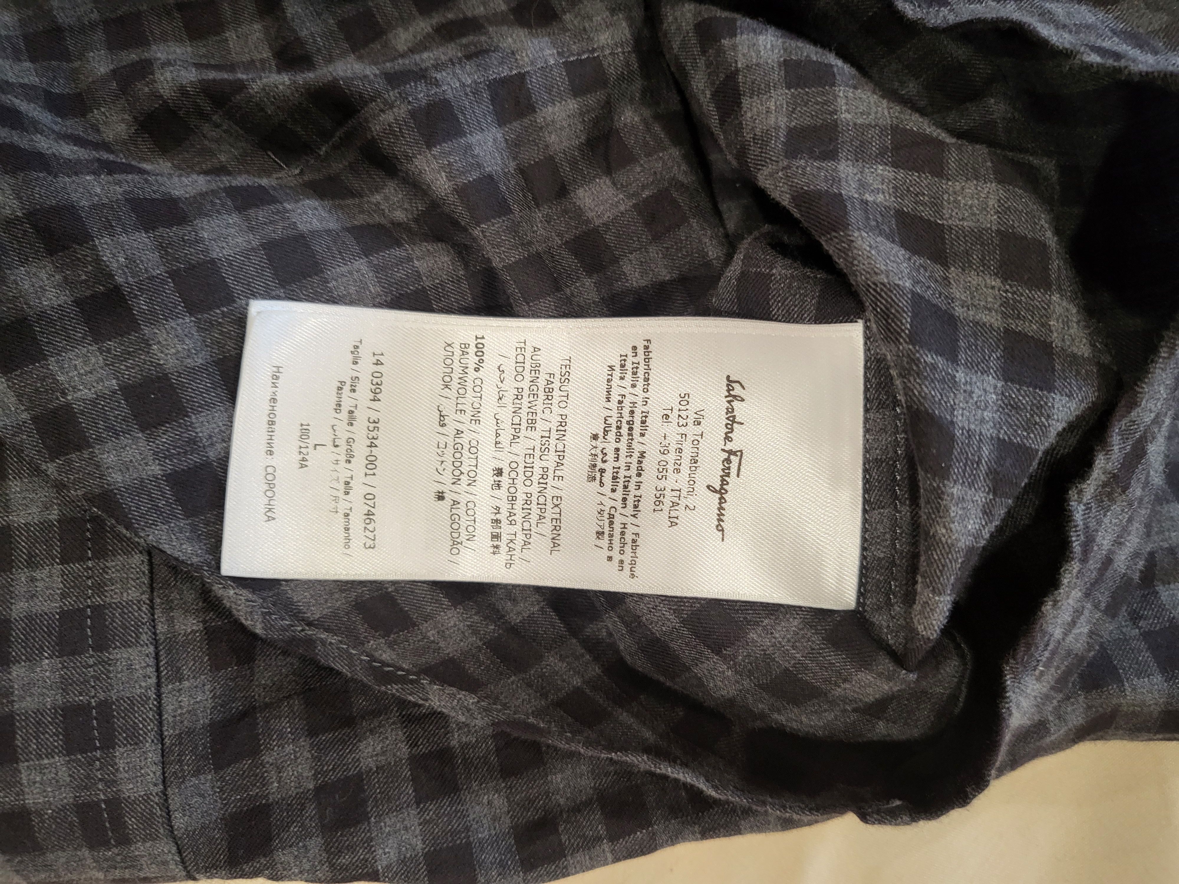 Salvatore Ferragamo Salvatore Ferragamo Logo Button Up Shirt Size US L / EU 52-54 / 3 - 4 Thumbnail