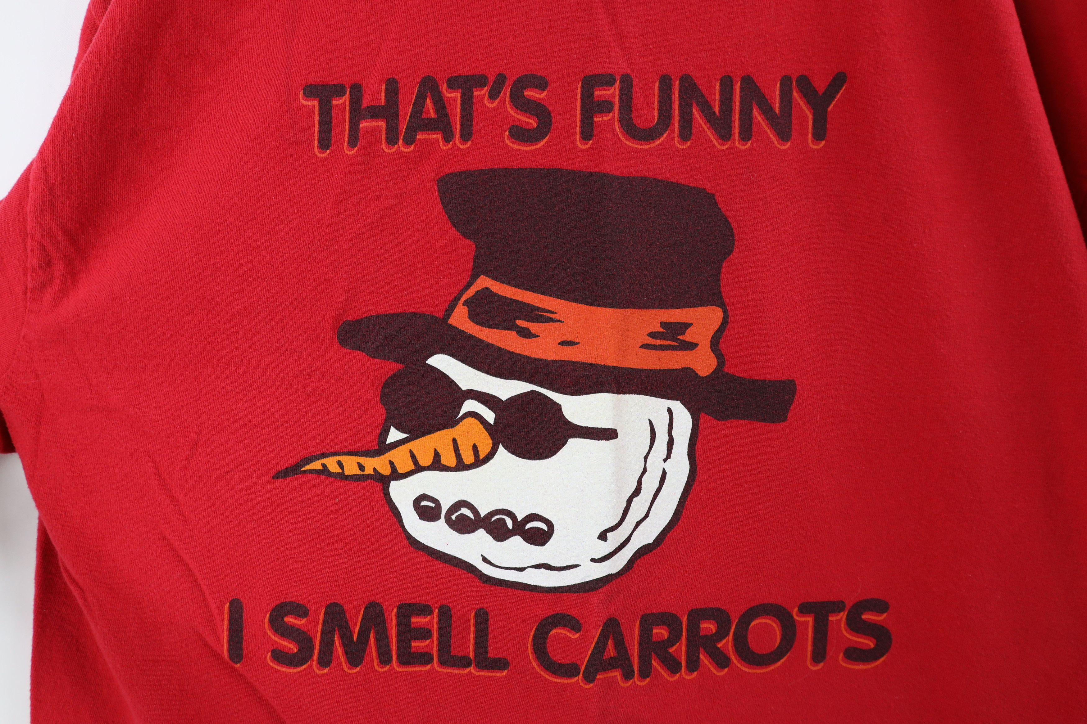 Vintage Vintage 90s Streetwear Snowman I Smell Carrots T-Shirt Size US L / EU 52-54 / 3 - 4 Thumbnail