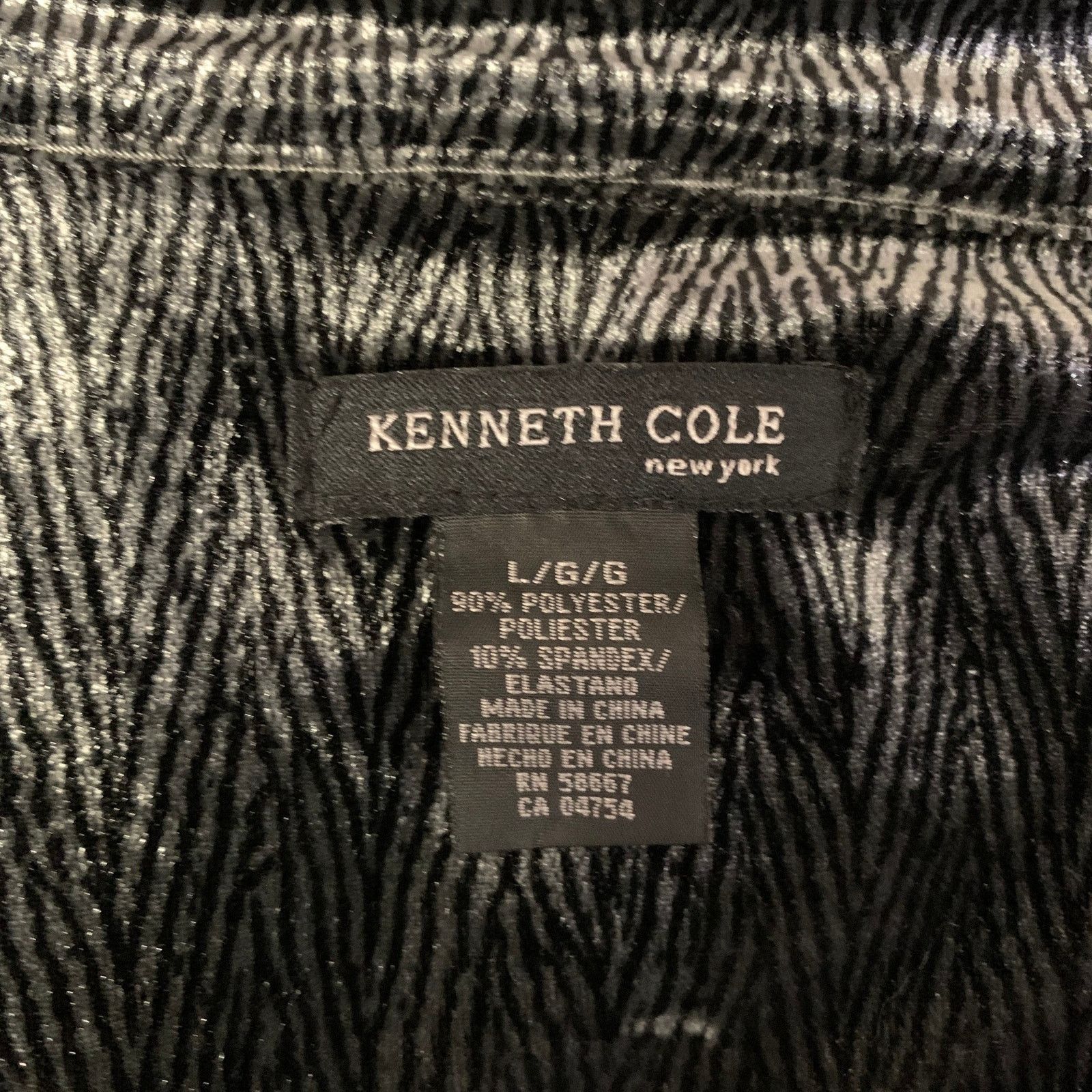 Kenneth Cole KENNETH COLE Size L Grey Black Zebra Long Sleeve Shirt Size US L / EU 52-54 / 3 - 5 Thumbnail