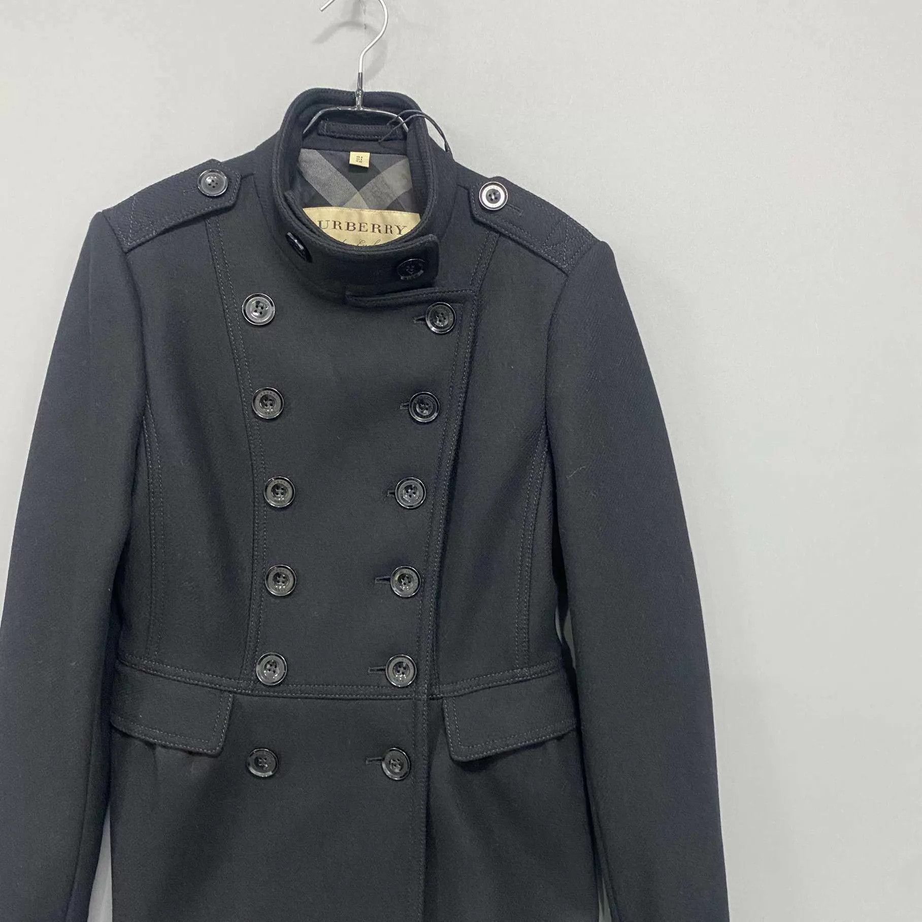 Burberry Burberry Women's Black Wool Button Coat UK8 Size S / US 4 / IT 40 - 2 Thumbnail