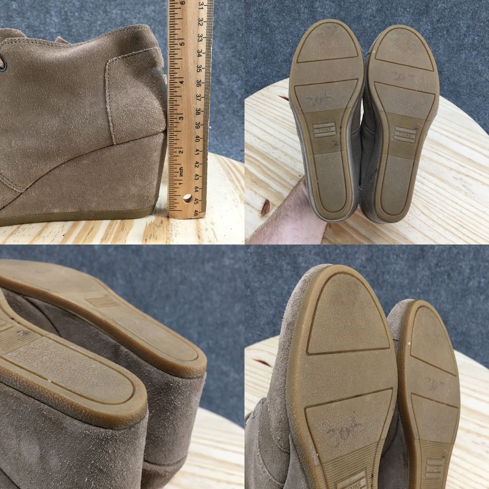 Toms TOMS Boots Womens 8 Casual Desert Wedge Ankle Bootie Brown Suede Lace Up Size US 8 / IT 38 - 9 Thumbnail