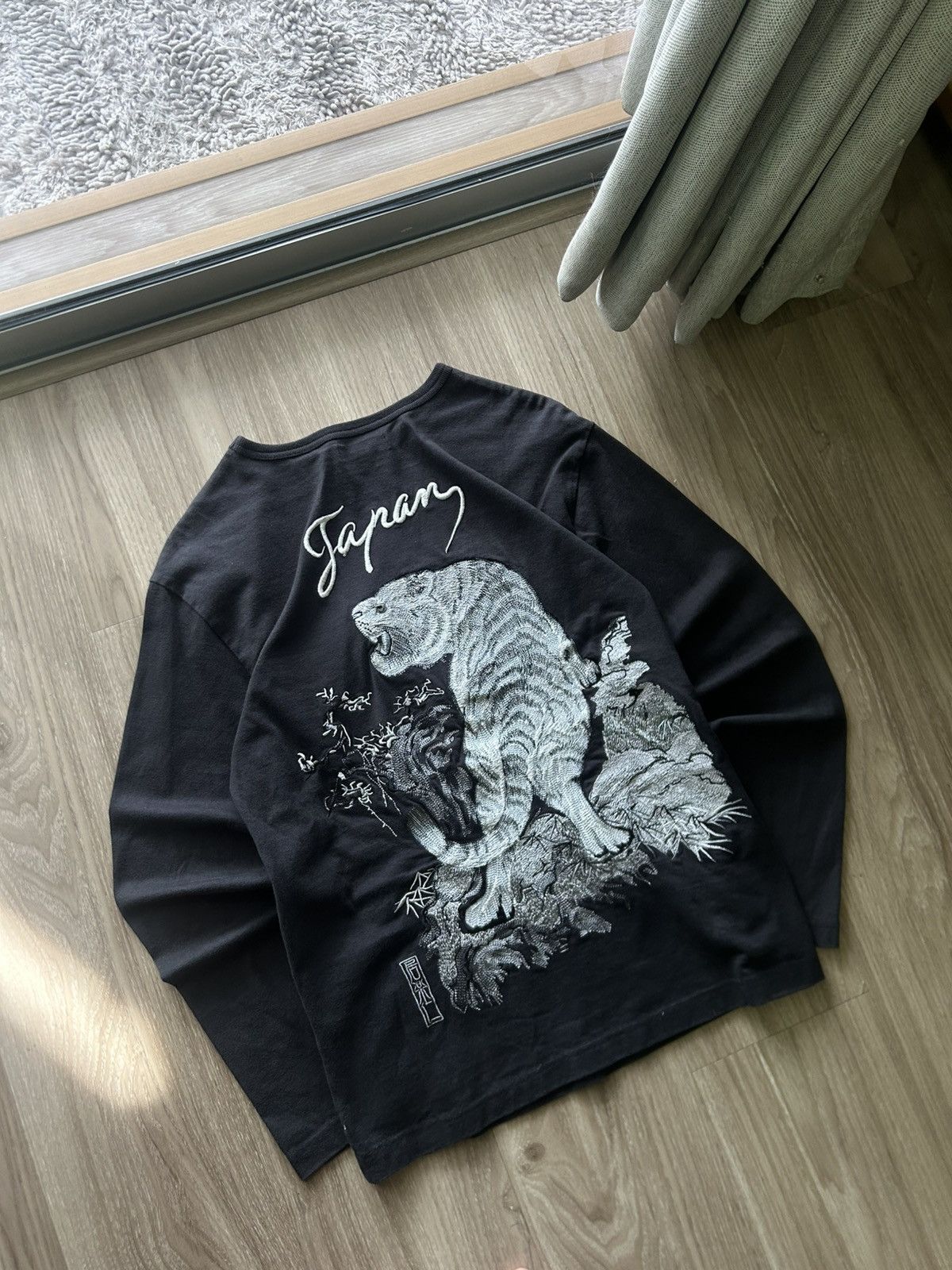 Japanese Brand 💥Sukajan Japan IOLANI Tiger Embroidered Long Sleeve Size US M / EU 48-50 / 2 - 2 Thumbnail