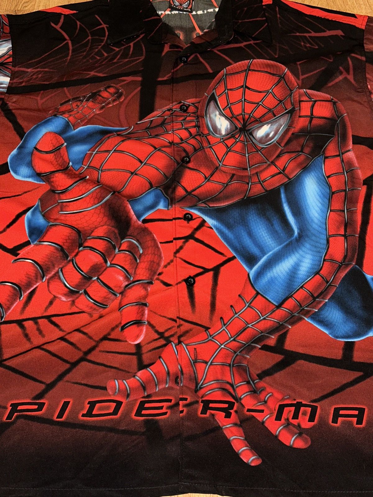 Marvel Comics VTG 2002 SPIDER-MAN AOP All Over Print Button Down Shirt MED Size US M / EU 48-50 / 2 - 7 Thumbnail