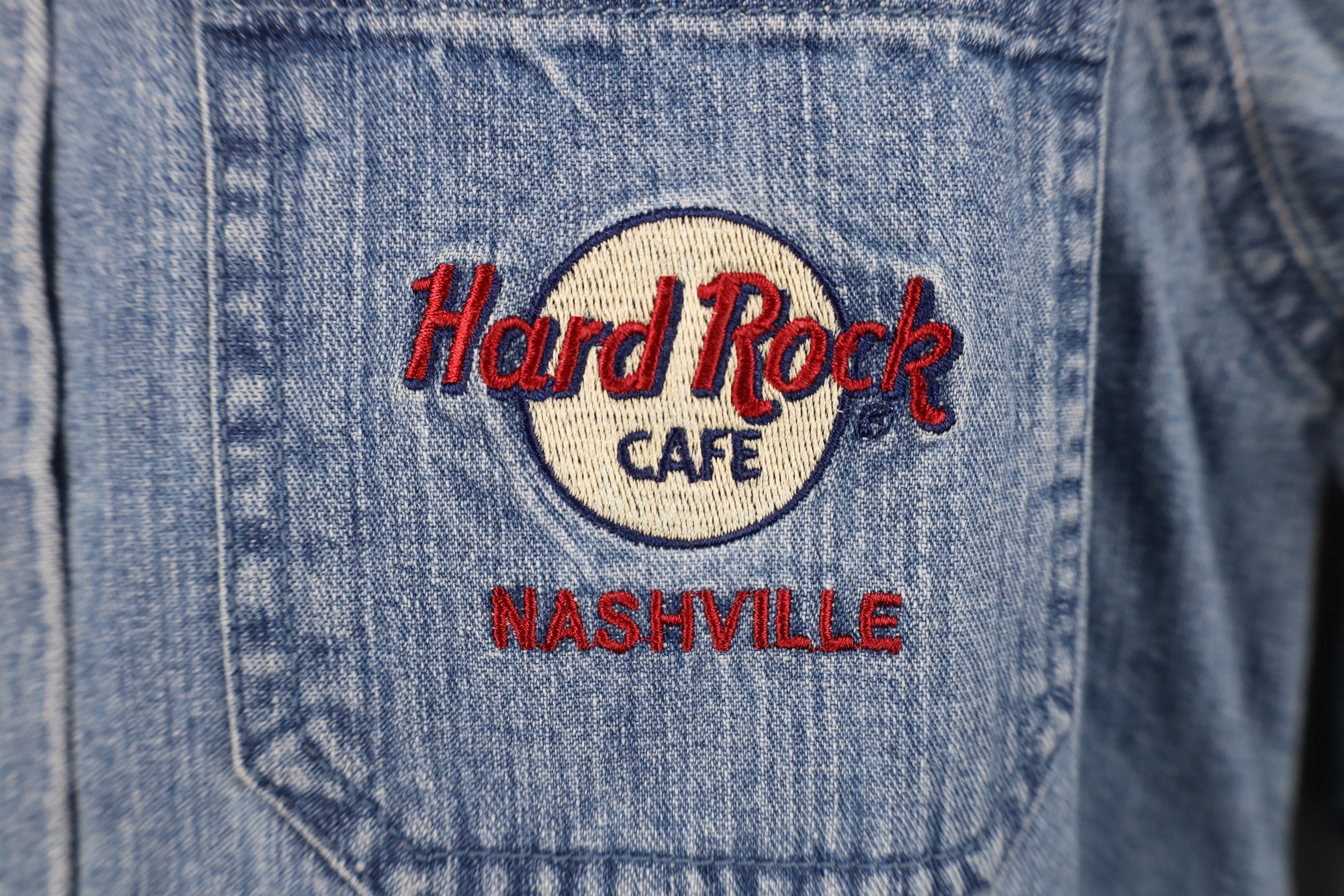 Hard Rock Cafe Vintage 90s Hard Rock Cafe Nashville Denim Button Down Shirt Size L / US 10 / IT 46 - 6 Thumbnail