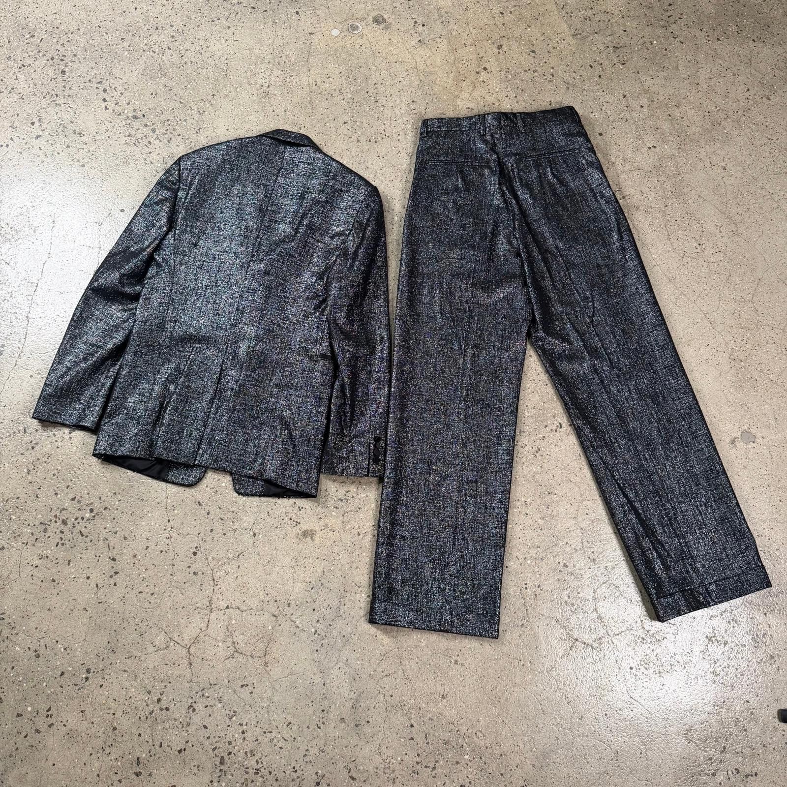 Dries Van Noten Dries Van Noten Glitter Tuxedo Suit Size 48R - 2 Thumbnail