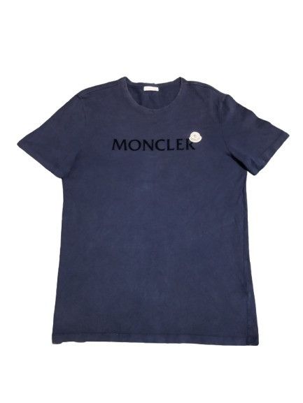 Moncler Moncler Spell Out Navy Logo Tee Size US L / EU 52-54 / 3 - 1 Thumbnail