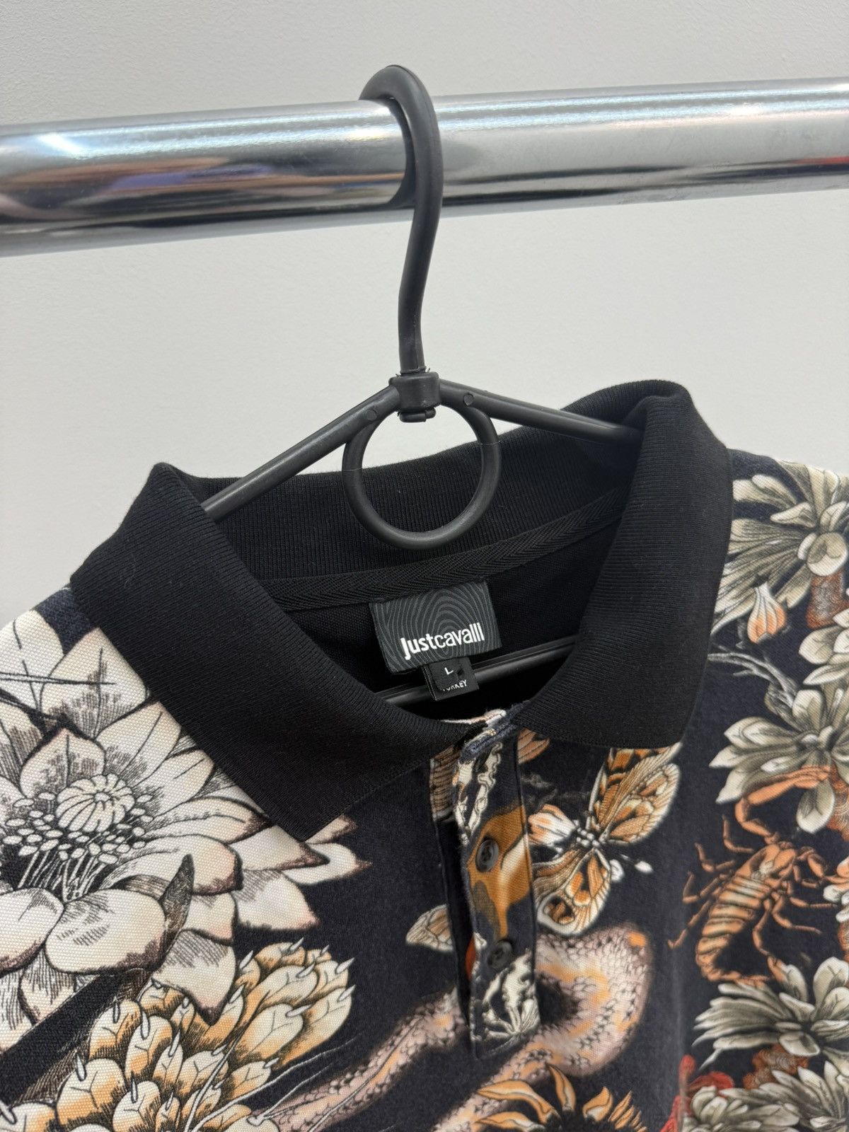 Just Cavalli Just Cavalli Abstract Floral Polo Shirt Size US L / EU 52-54 / 3 - 3 Thumbnail